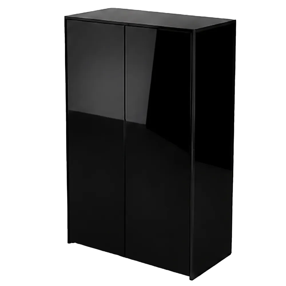Hobby Terra Fix & Easy Stand 60 black: schwarzer Terrarium-Unterschrank aus FSC®-Holz (60 × 45 × 90 cm) mit Hochglanz-Schwarzglas-Tür, Regalboden und Kabeldurchführungen, bis 200 kg belastbar