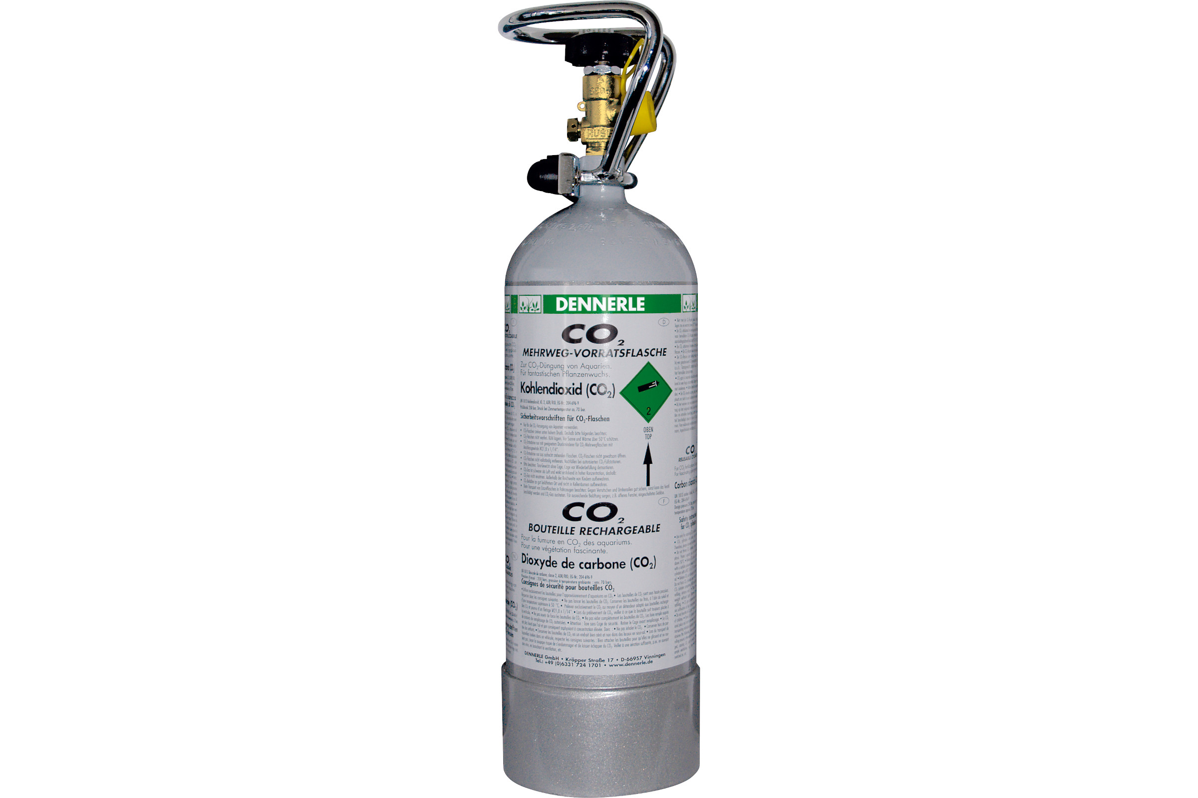 Dennerle CO2 Mehrwegflasche, 2000 g grau