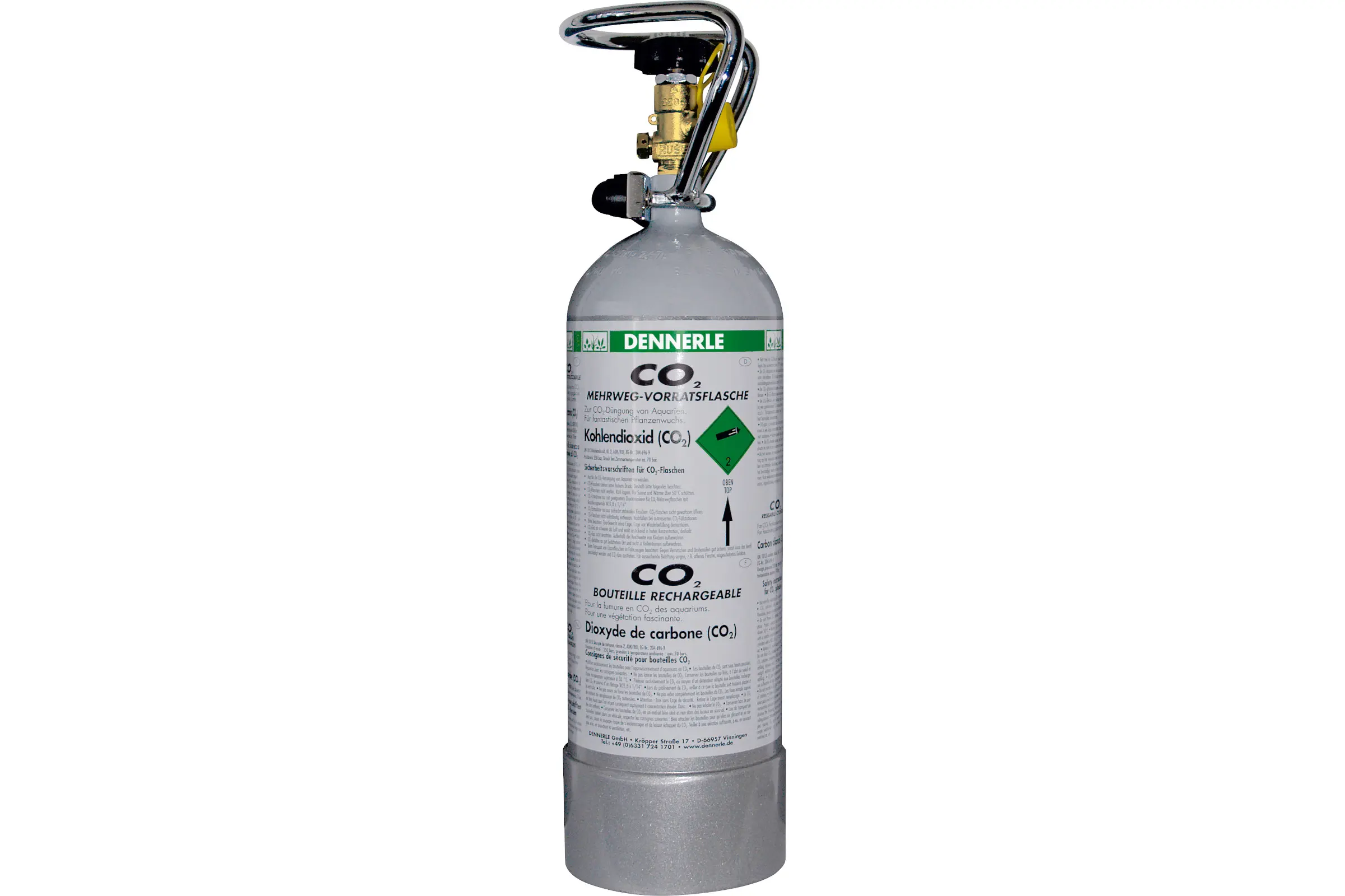 Dennerle CO2 Mehrwegflasche, 2000 g grau