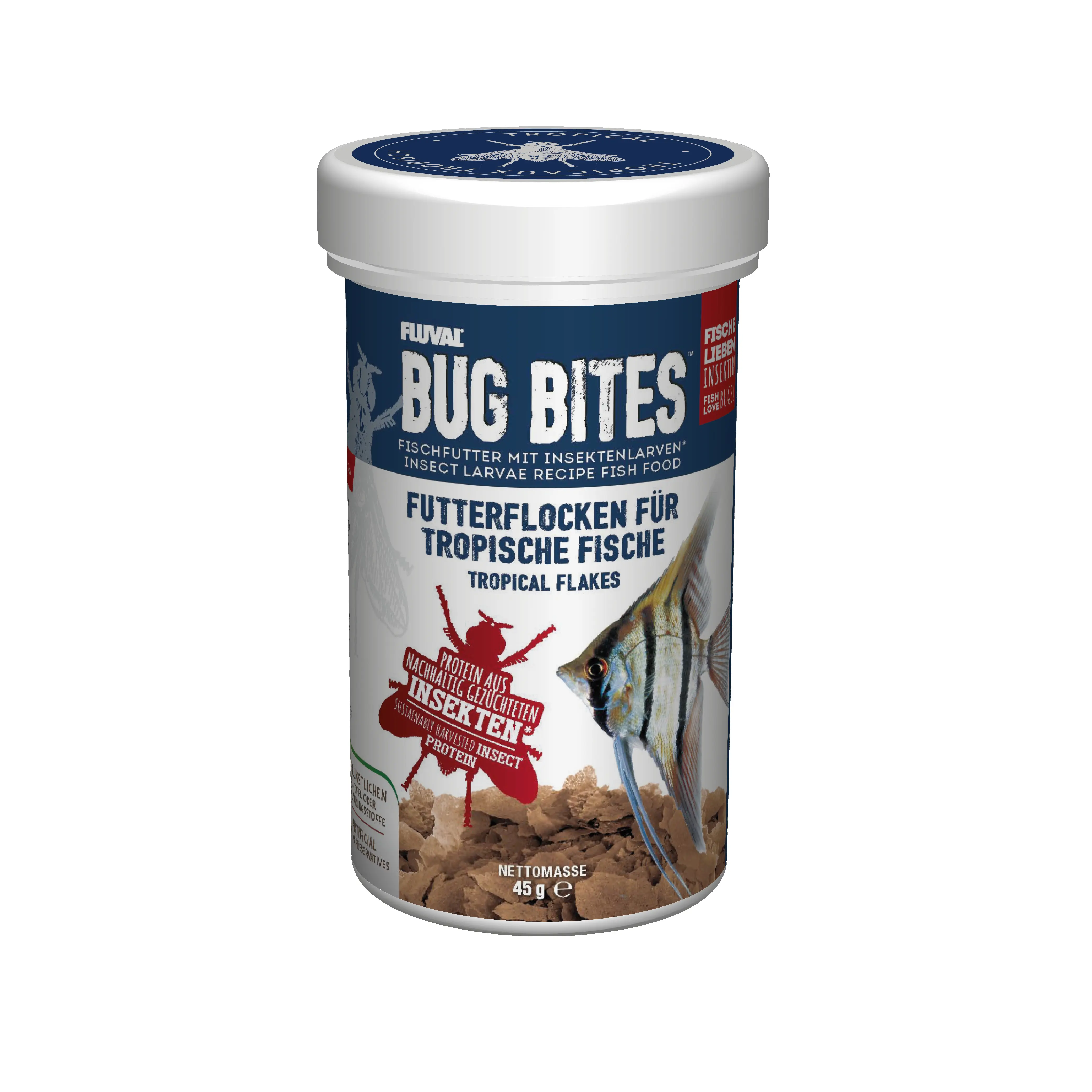 Fluval Bug Bites Tropical Flakes 250ml