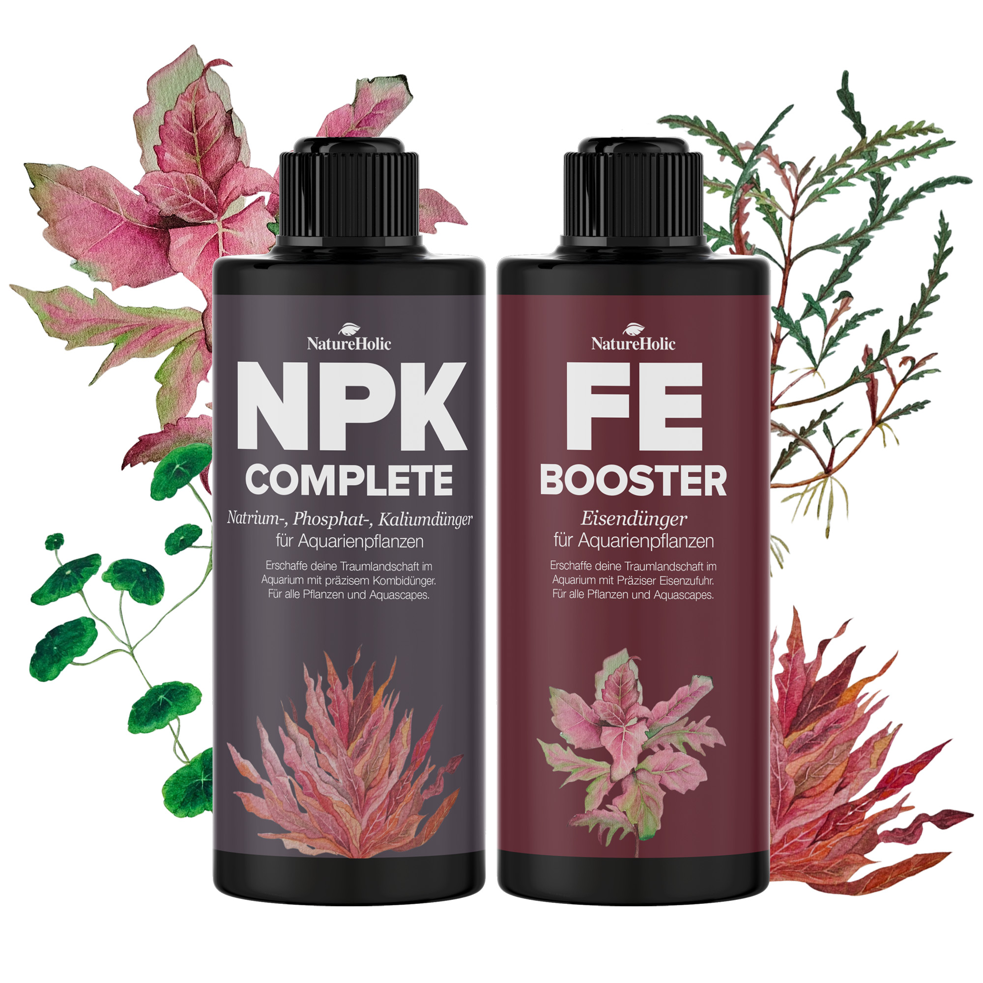 NatureHolic Dünger Starter-Set, Aquarium Flüssigdünger, 250 & 500 ml