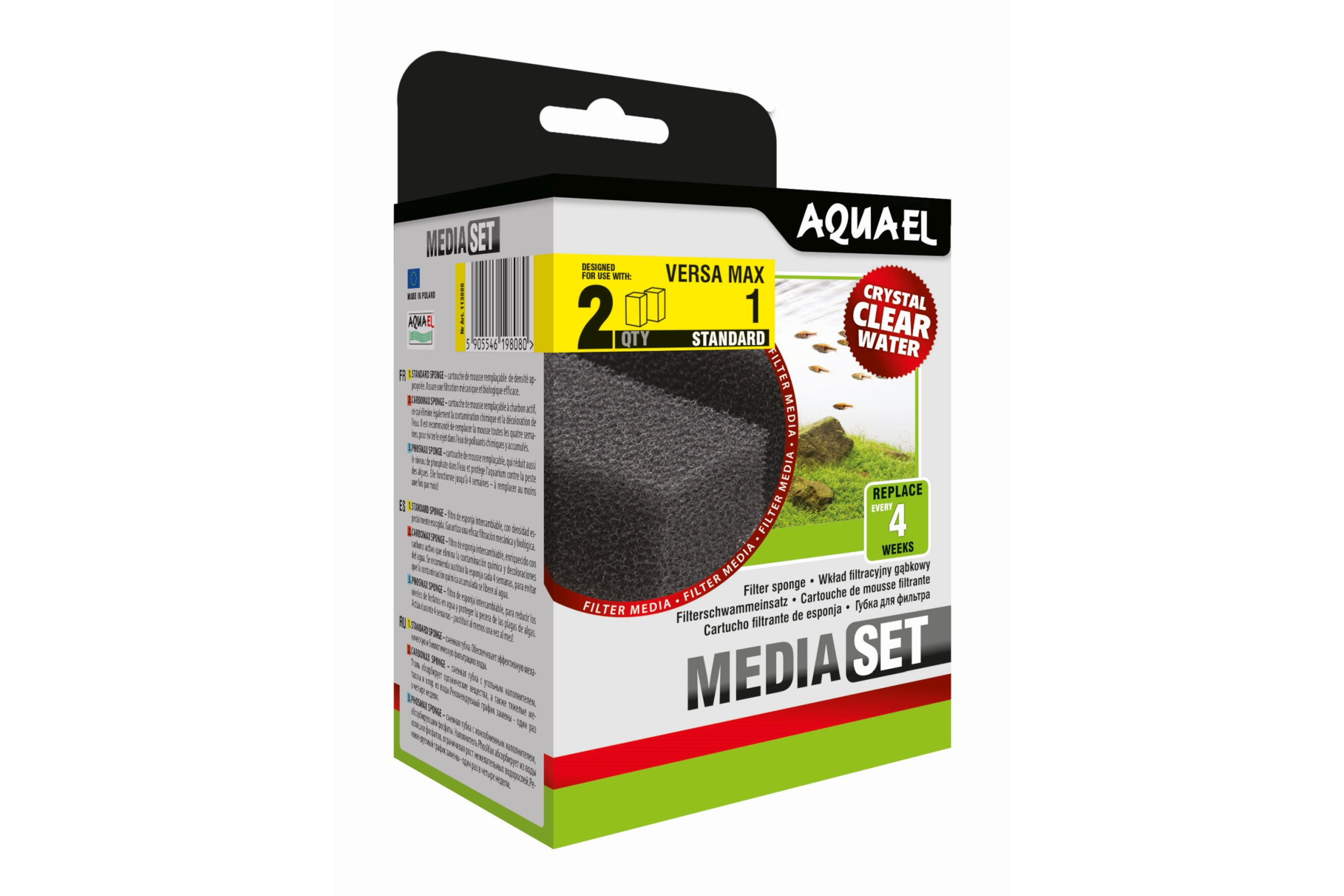 Aquael Filterschwamm Versamax FZN 1, Filter-Ersatz, 2 Stück