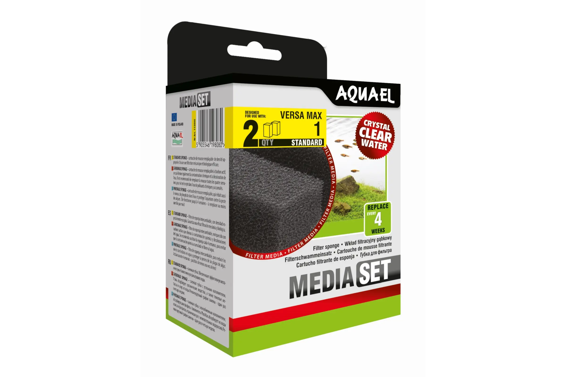 Aquael Filterschwamm Versamax FZN 1, Filter-Ersatz, 2 Stück