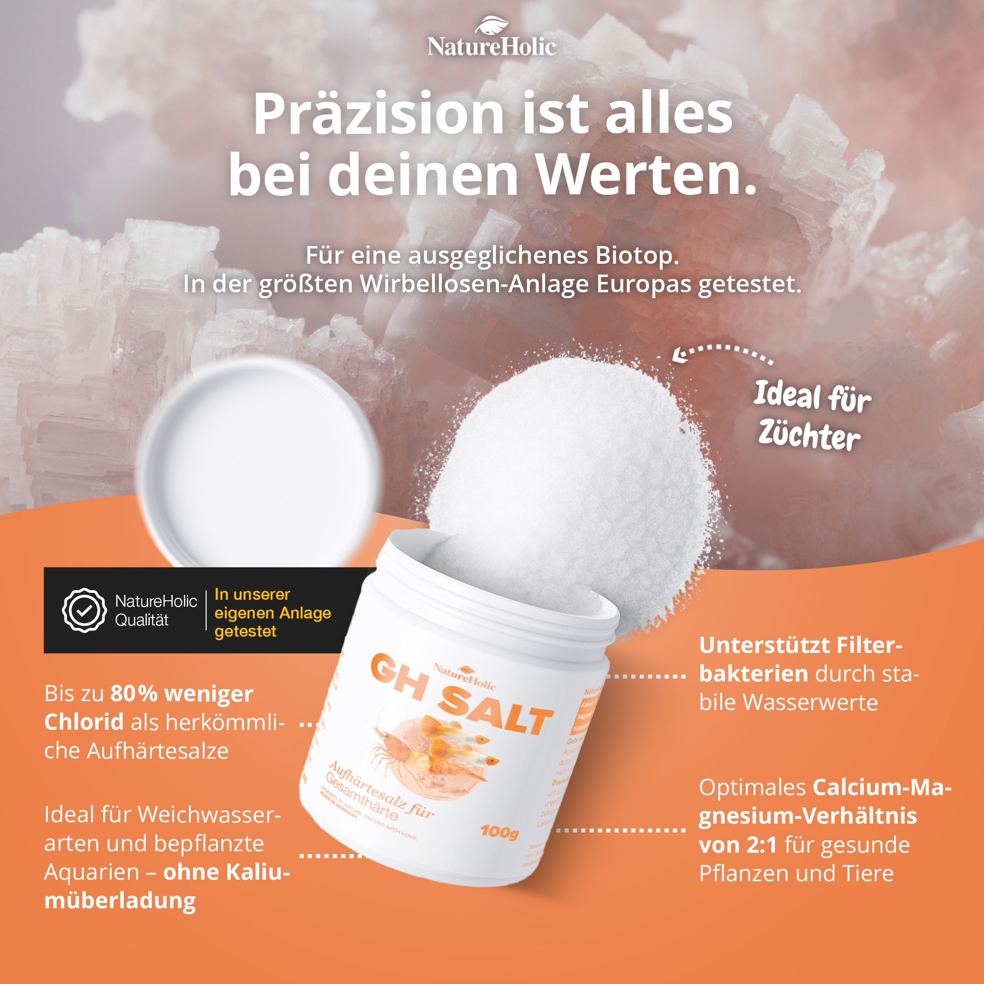 GH Salt Dose mit weißem Aufhärtesalz-Granulat
