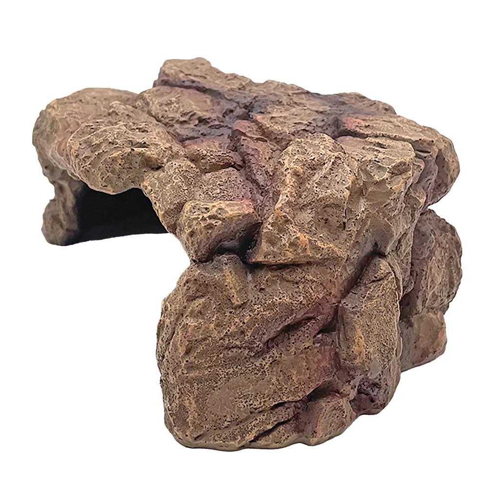 Hobby Desert Stone Cave 1 Terrarienhöhle aus wasserneutralem Polyresin in realistischer Felsoptik, 20 × 8,4 × 14 cm – sicherer Unterschlupf für Reptilien, Amphibien und Wirbellose