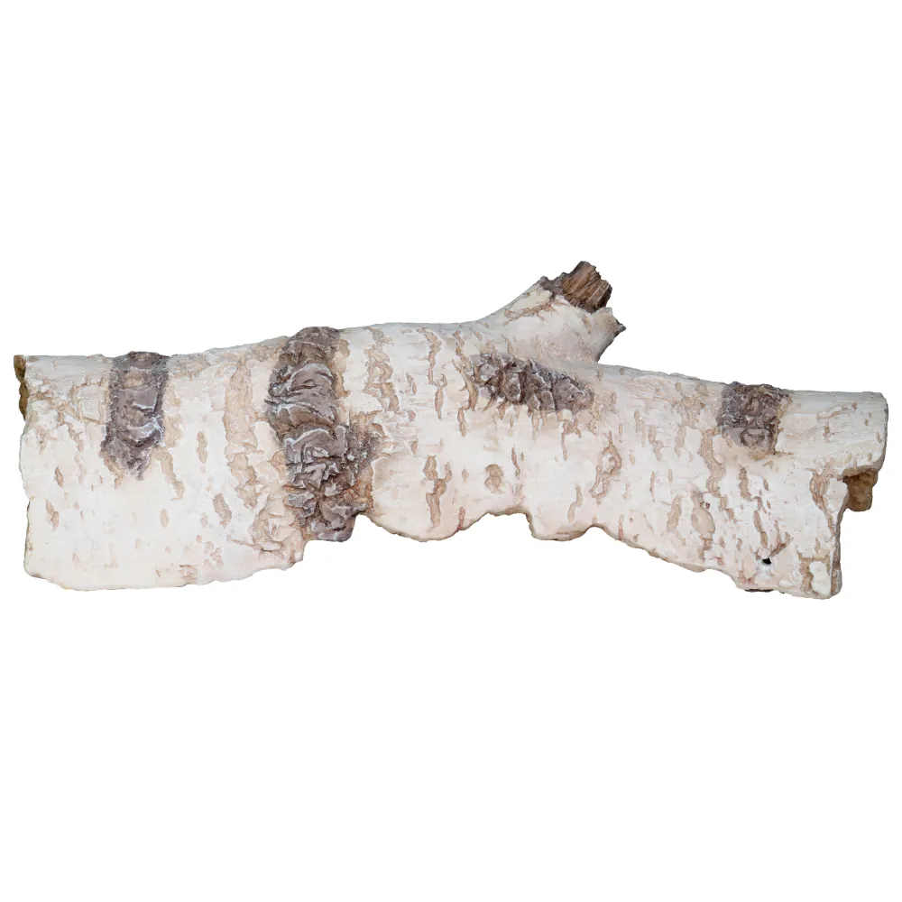 Hobby Birch Tunnel 2: Birkenrinden-Tunnel (weiß-braun) als Versteck für Terrarium, Amphibien und Nager, robustes Polyresin, Maße 25,5 × 9 × 7,5 cm