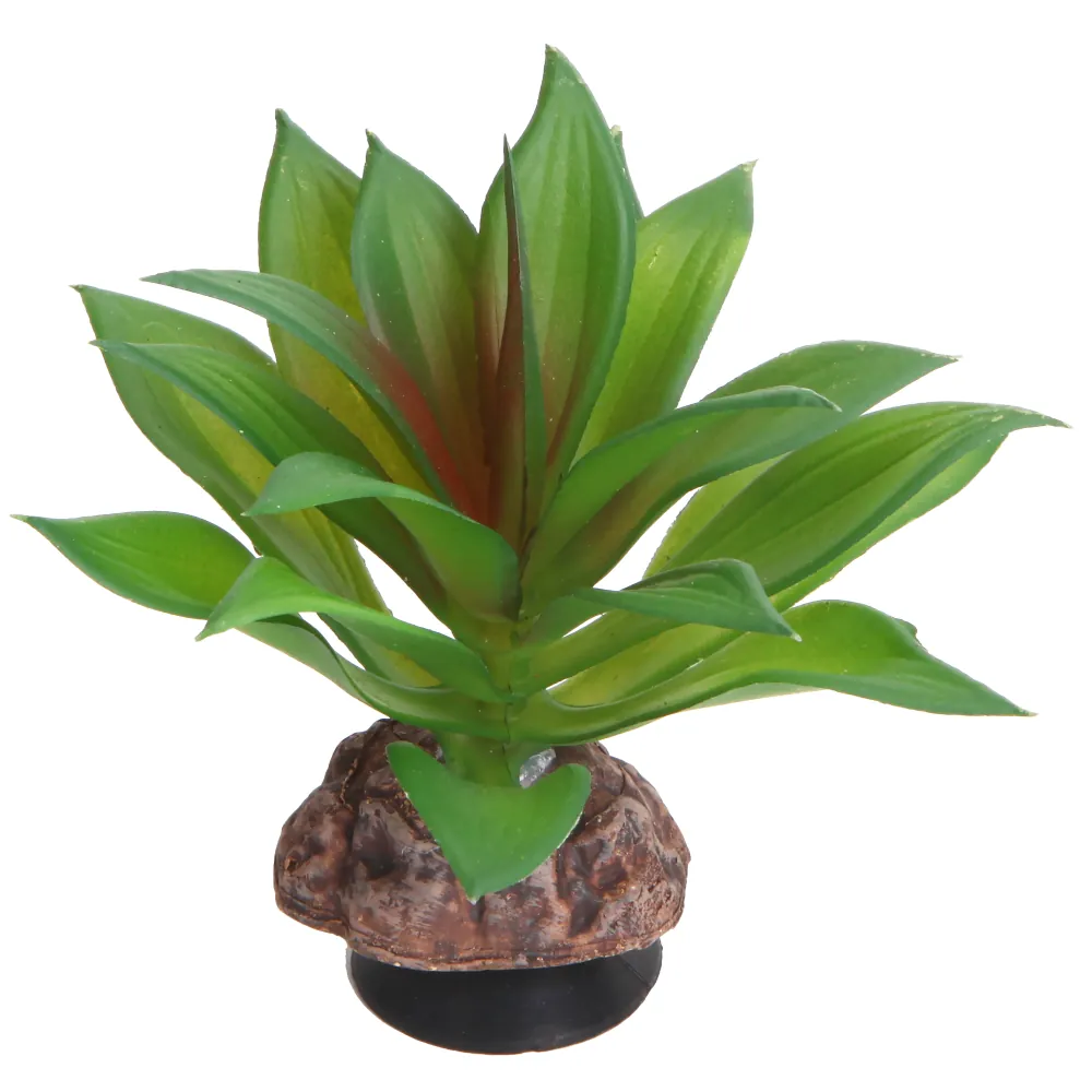 Hobby Terra Succulent 2, künstliche Sukkulente Höhe 10 cm mit Standfuß/Saugnapf, realistisch nachgebildete fleischige Blätter mit Rosa‑Grün-Verlauf, ideal für Wüsten- und Trockenterrarien, reptilien- und wirbellosenverträglich