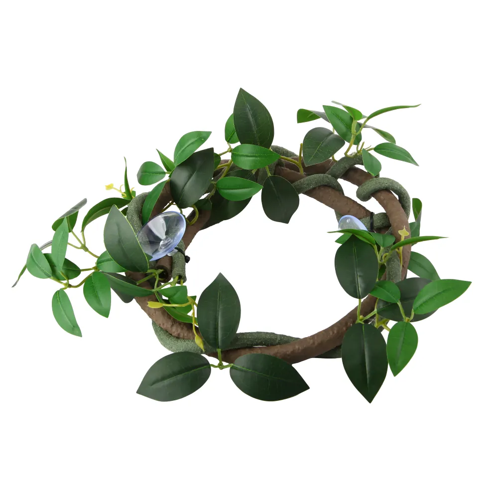 Hobby Jungle Vine 2, frei biegbare Terrarien-Liane 100 cm von Hobby; grüne Kunstliane mit markanter, rauer Oberfläche und Blättern, flexibel biegbar als Kletterweg, Sichtschutz oder Verbindung; inkl. Saugnäpfe zur Befestigung