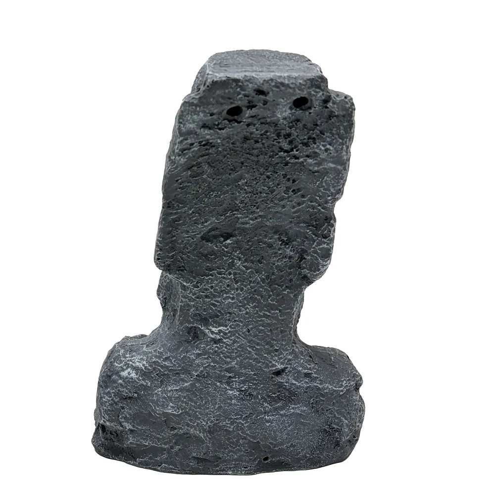 Hobby Moai Ora 2 Aquarium-Deko: Moai-Figur mit verwitterter Oberfläche und innerer Höhle als Versteck für Fische, Garnelen oder Reptilien, 15 × 12 × 22 cm