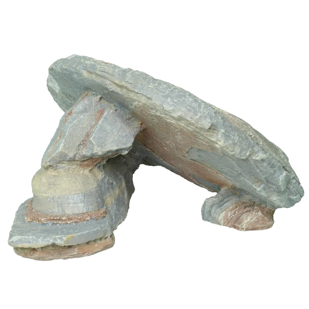 Hobby Sunset Rock 4 Deko-Felsen mit rötlich-grauen Schichtlinien, natürlicher Canyon-Look, Überhang und Höhle; 20 × 20 × 11 cm, ideal als Versteck, Kletter- und Liegefläche für Reptilien, Amphibien, Fische und Wirbellose