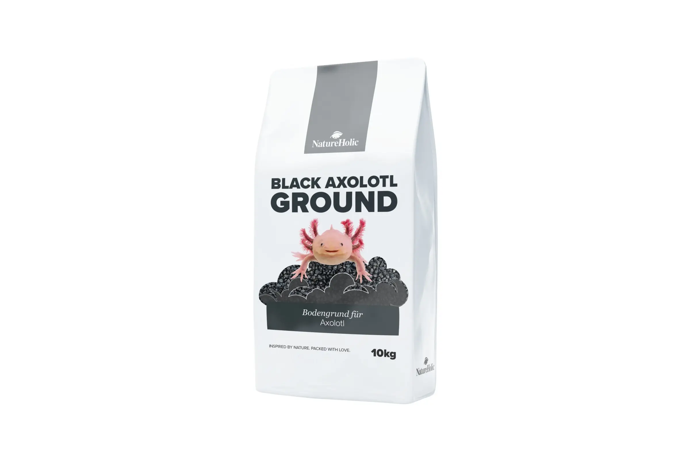 NatureHolic Black Axolotl Ground – Spezialbodengrund für Axolotl – 10 kg