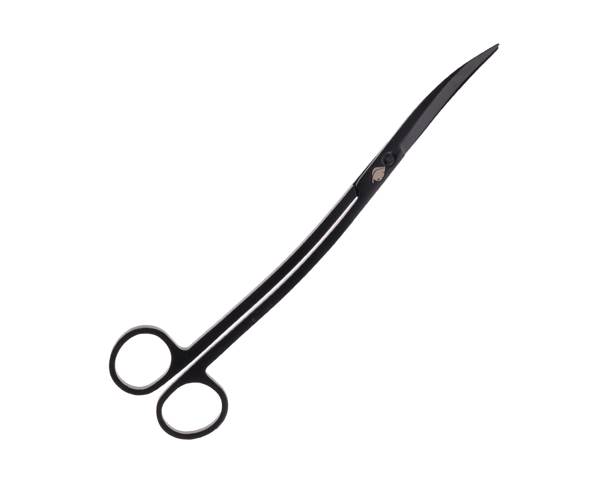 Schwarze gebogene Schere mit Ringgriffen