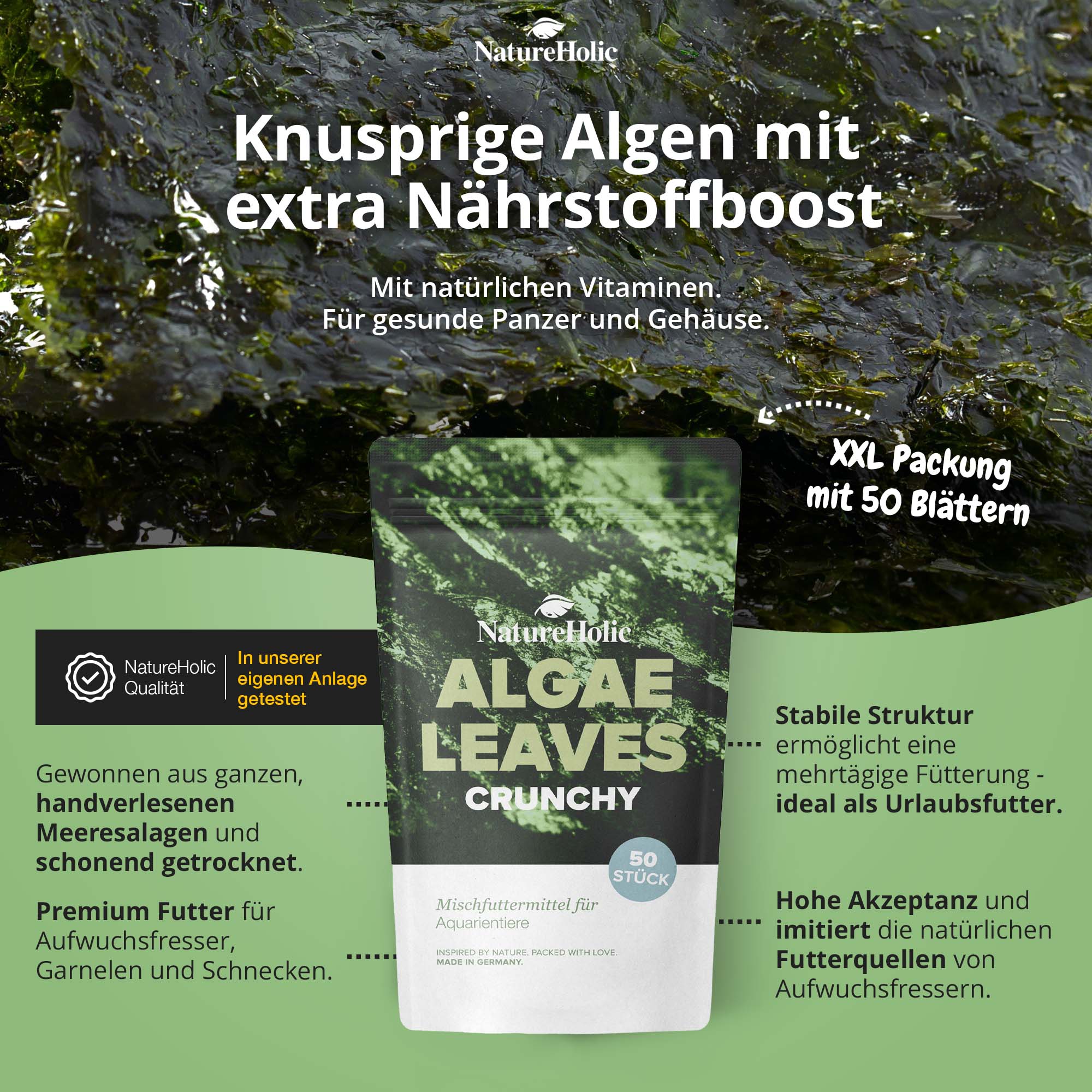 Packung Algenblätter (Crunchy) von NatureHolic, XXL 50 Blatt