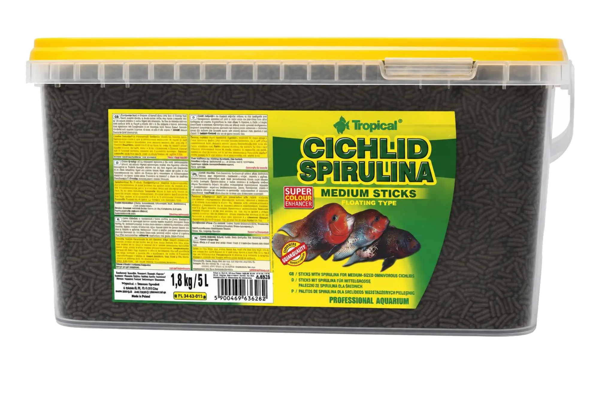 Tropical CICHLID SPIRULINA MEDIUM STICKS 5 Liter – KI-generierte Abbildung aus Produktreferenz