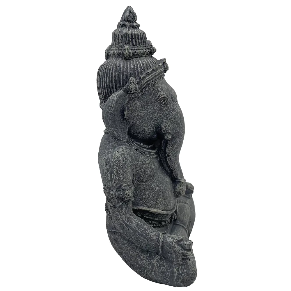 Hobby Mitra Tempelfigur Aquarium-Deko 12 x 8 x 20 cm – schlanke, aufragende Zen-Figur mit feiner Oberflächenstruktur und Patina, unbedenkliches Material für Fische und Garnelen