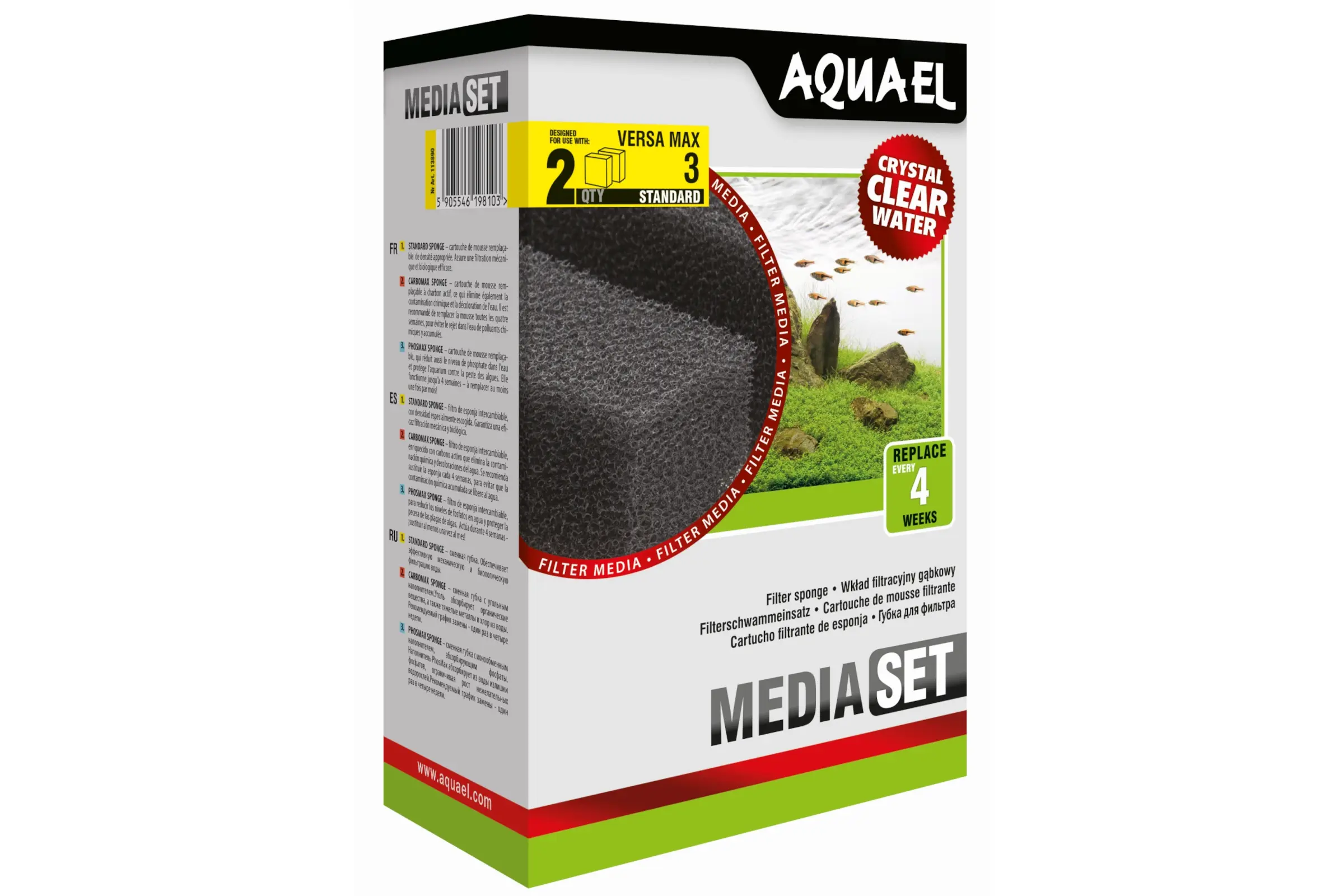 Aquael Filterschwamm Versamax FZN 3, Filter-Ersatz, 2 Stück