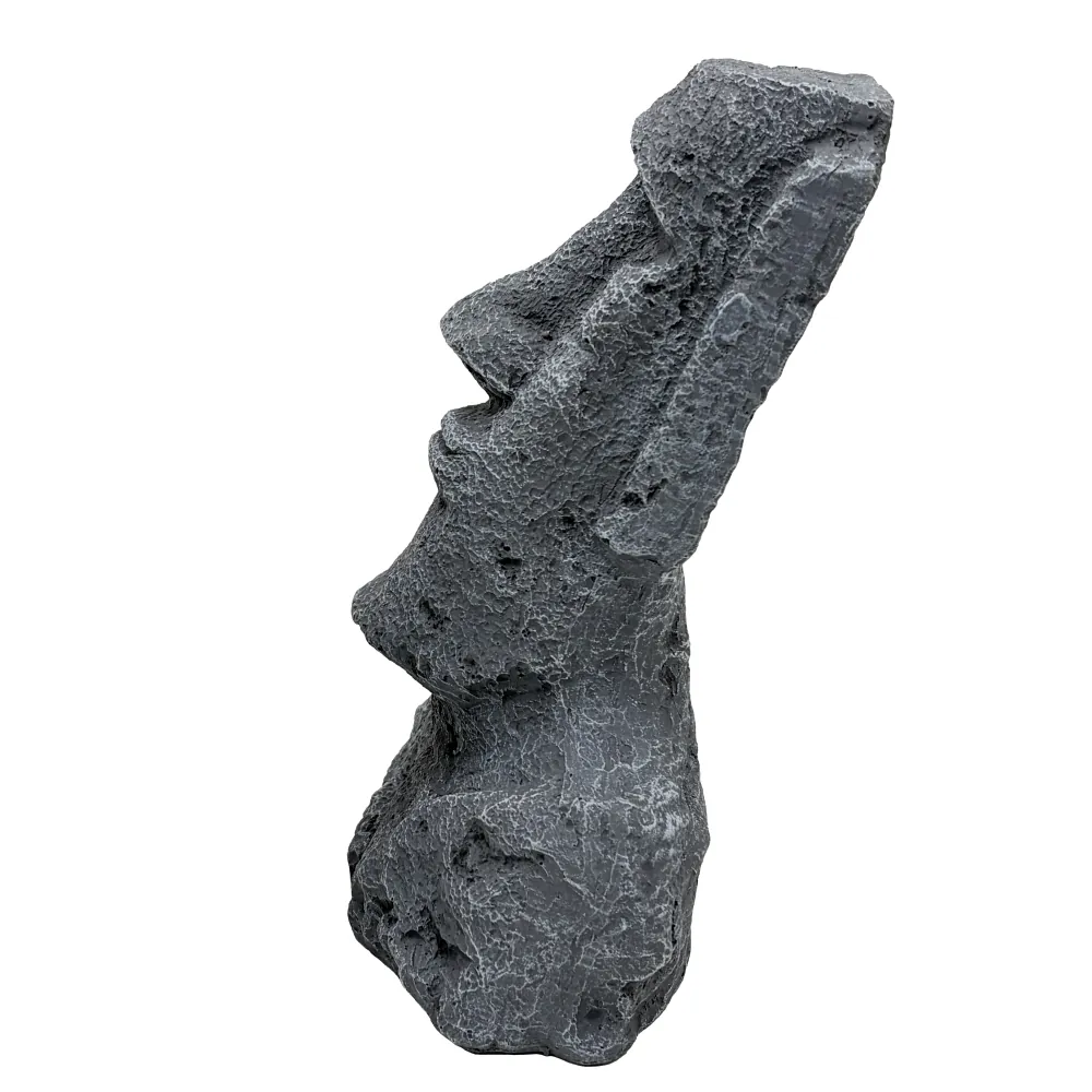 Hobby Moai Ora 2, Moai‑Figur mit Höhle für Aquarium und Terrarium, 15×12×22 cm, verwitterte Steinoptik aus wasserneutralem Polyresin als Versteck für Fische, Garnelen und Reptilien