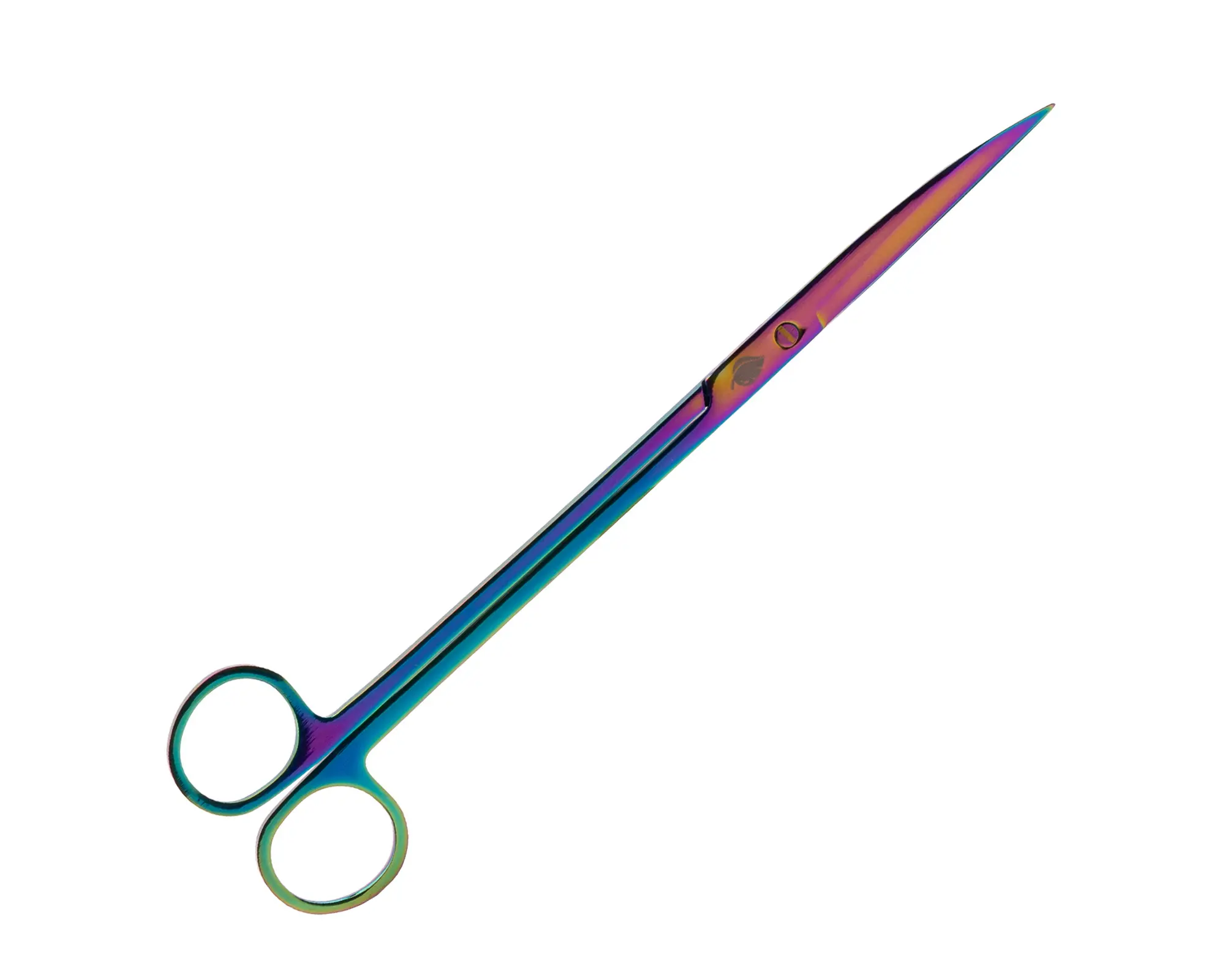 Regenbogenfarbene spitze Haarschere mit rundem Griff