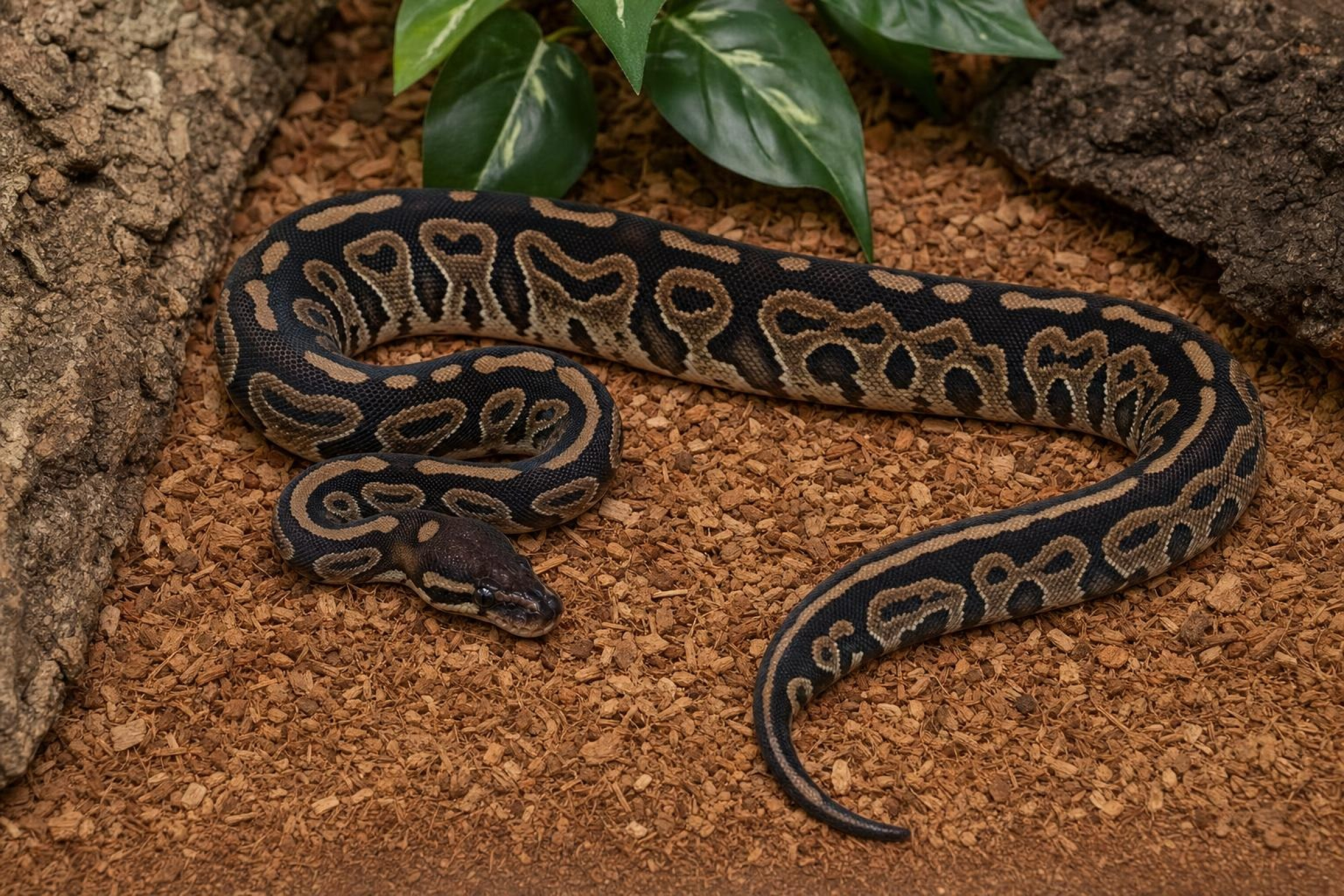 Cinnamon-Leopard-Königspython, Python regius