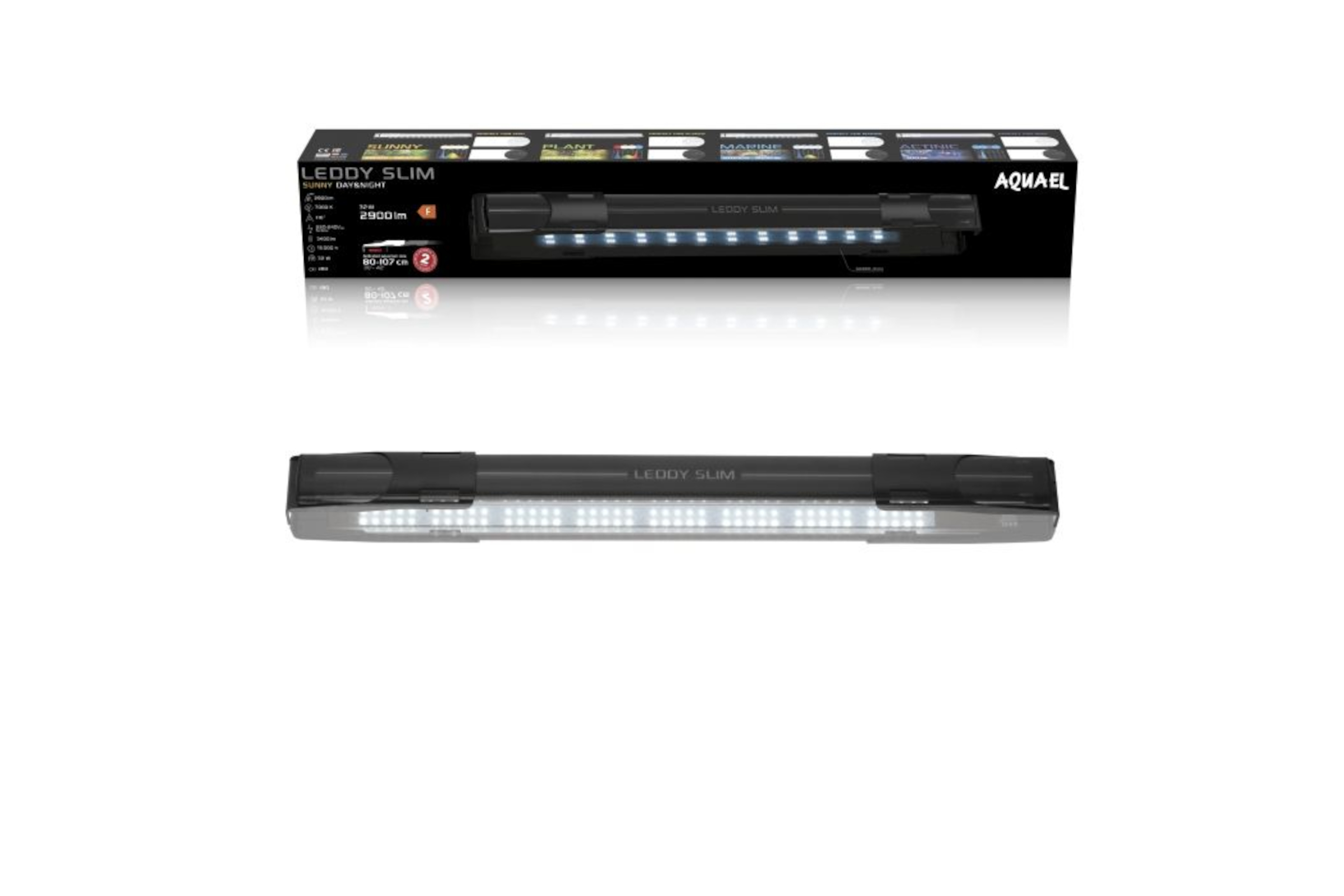 Aquael Leddy Slim, Sunny 2.0, schwarz, in 2 Längen