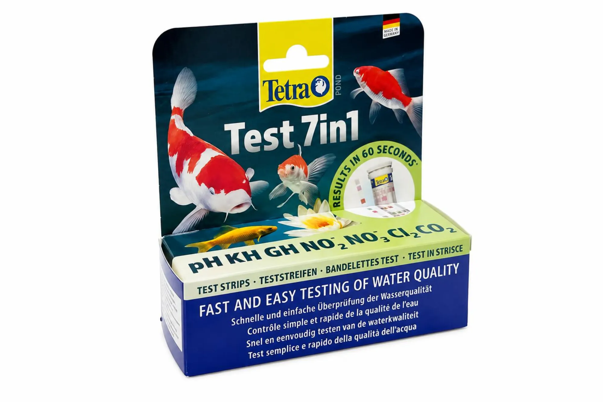 Tetra Pond Test 7in1 – 25 Teststreifen – KI-generierte Abbildung aus Produktreferenz