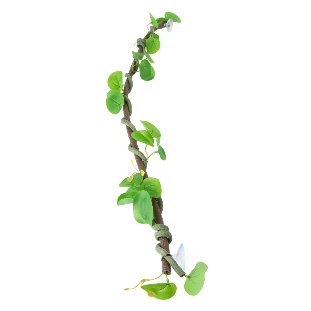 Hobby Jungle Vine 1, 100 cm frei biegbare Terrarien-Liane von Hobby – glatte, leicht gewundene Kletterranke mit kräftig satten grünen Blättern und Saugnapf; flexibel formbar als Kletterweg, Sichtschutz oder Verbindung zwischen Ebenen