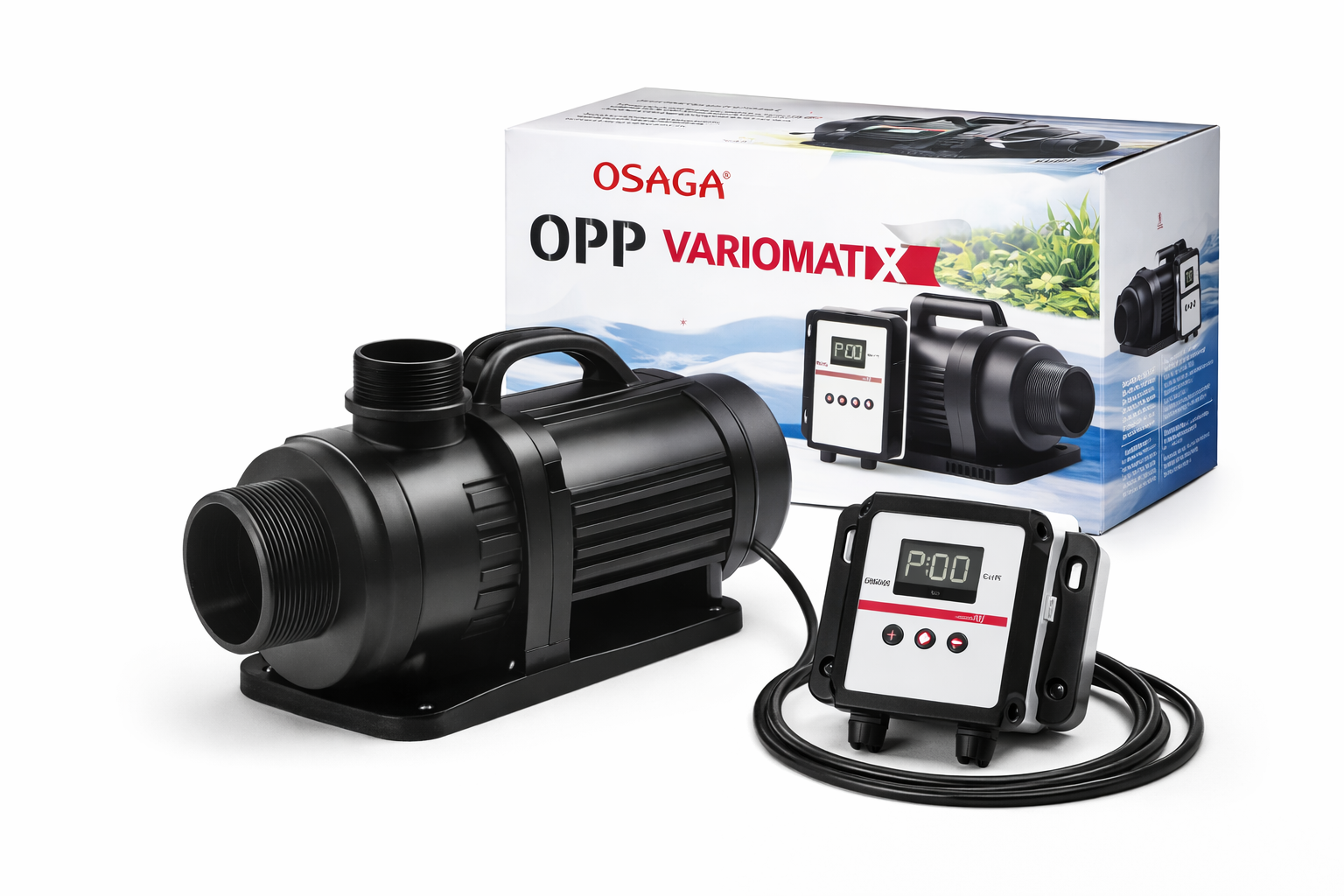 OSAGA OPP Variomatix Teichfilter- und Umwälzpumpe, regelbar für hohe Fördermengen, mit externem Controller, ideal für Filter, Bachlauf und Umwälzung