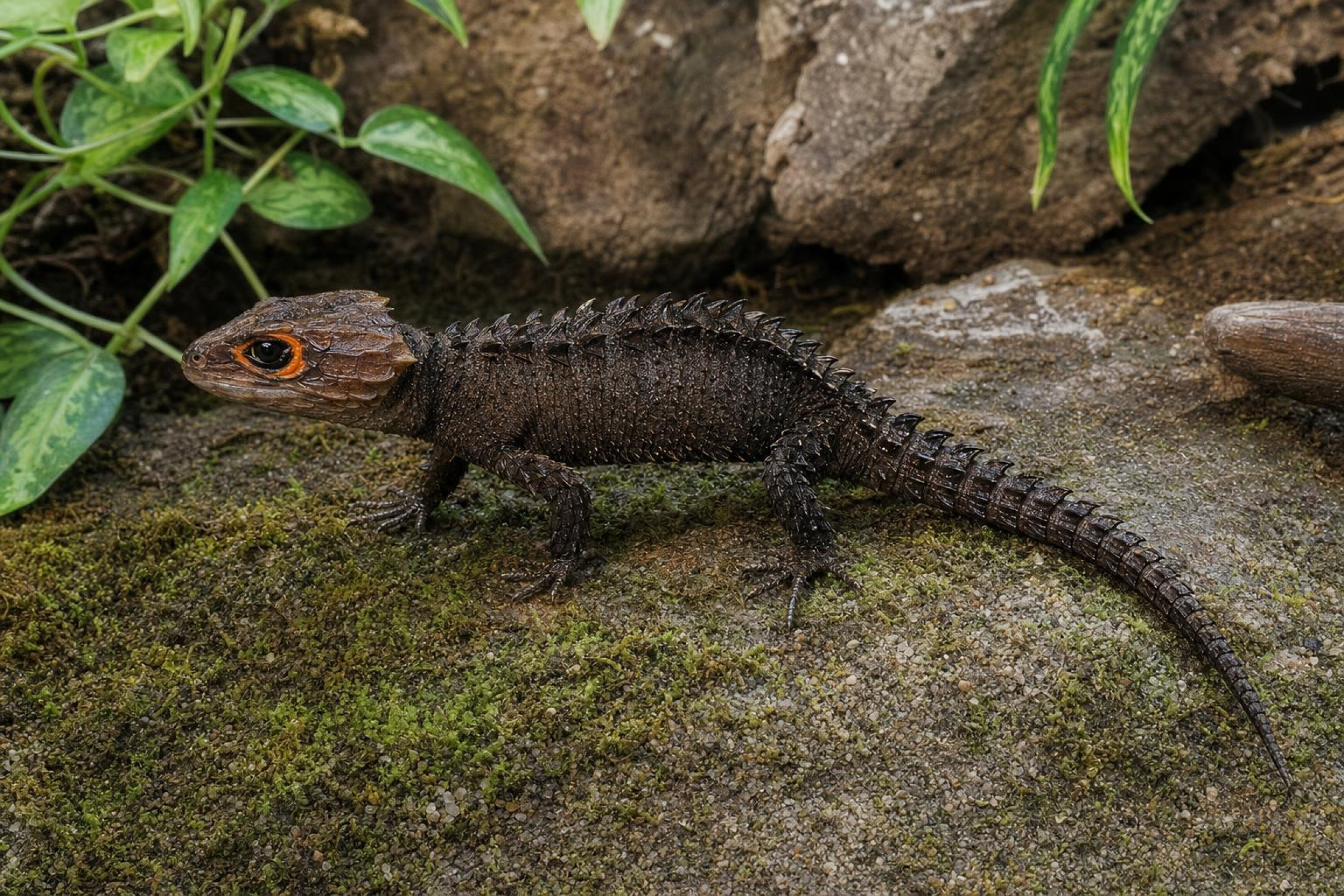 Rotaugen-Buschkrokodil, Tribolonotus gracilis