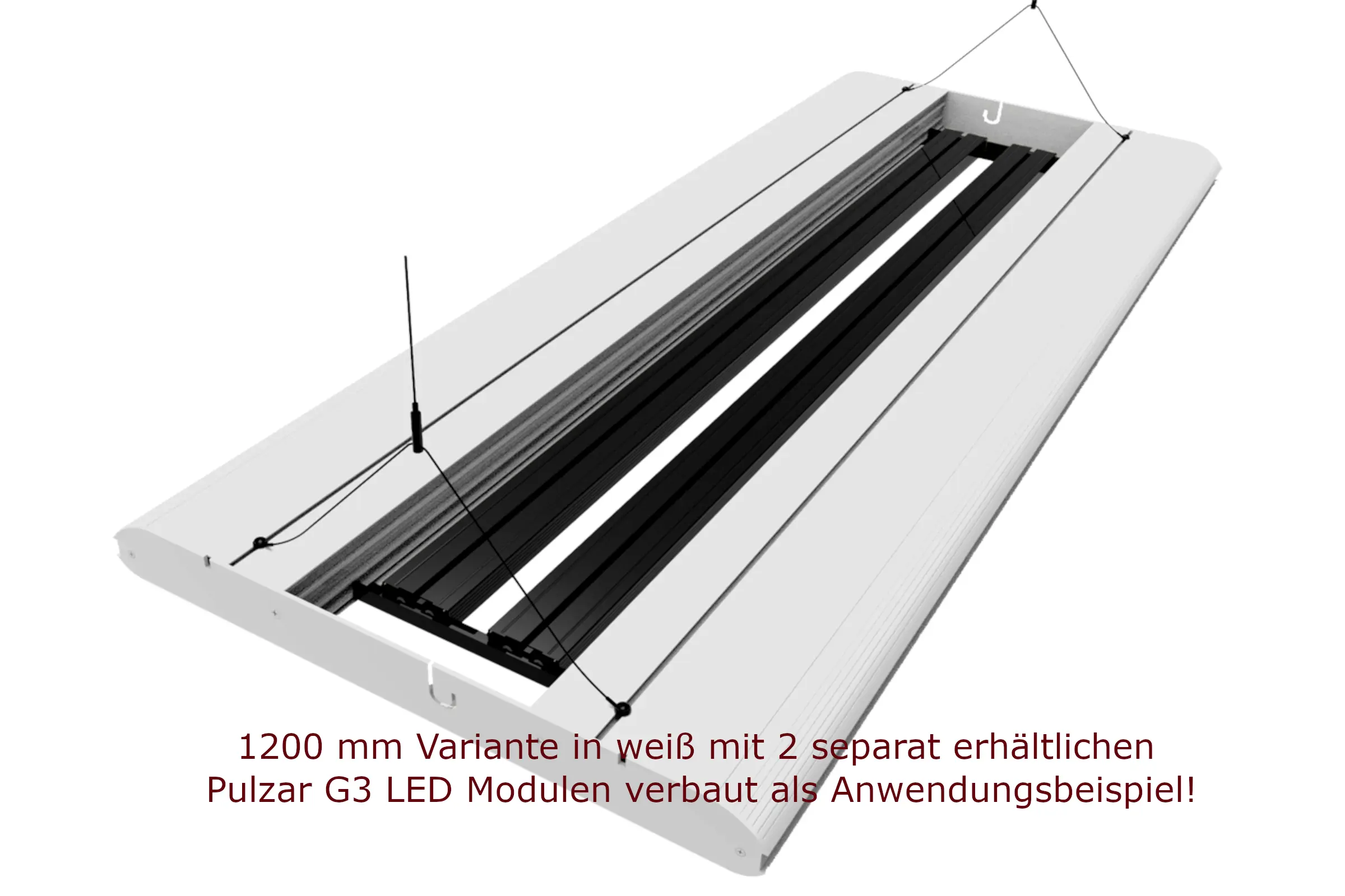 Hängeleuchte 1200 mm, weiß, mit 2 LED-Modulen