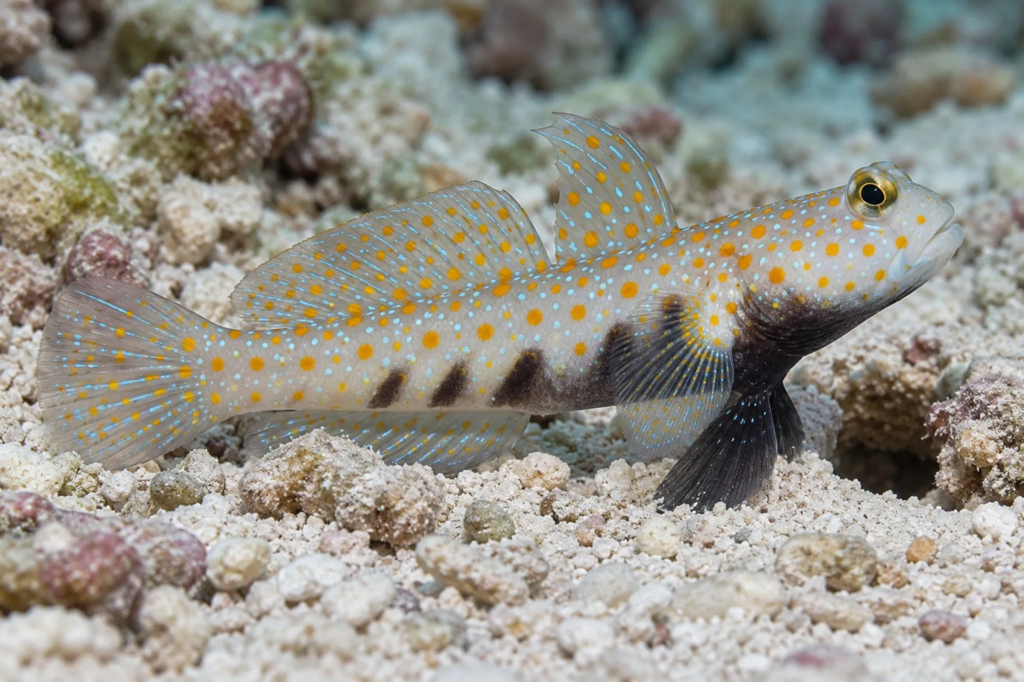 Orange Gepunktete Partnergrundel, Amblyeleotris guttata