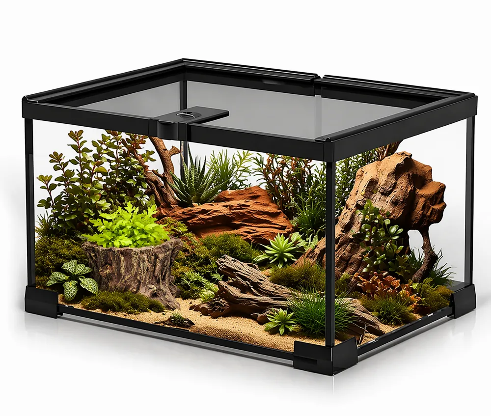 Hobby Wildwood Stump Pflanztopf und Wasserstelle in verwitterter Holzoptik für Terrarium (15×14,5×9 cm), nutzbar als Pflanztopf mit Drainage oder nach Abdichtung als Trink‑/Badeschale