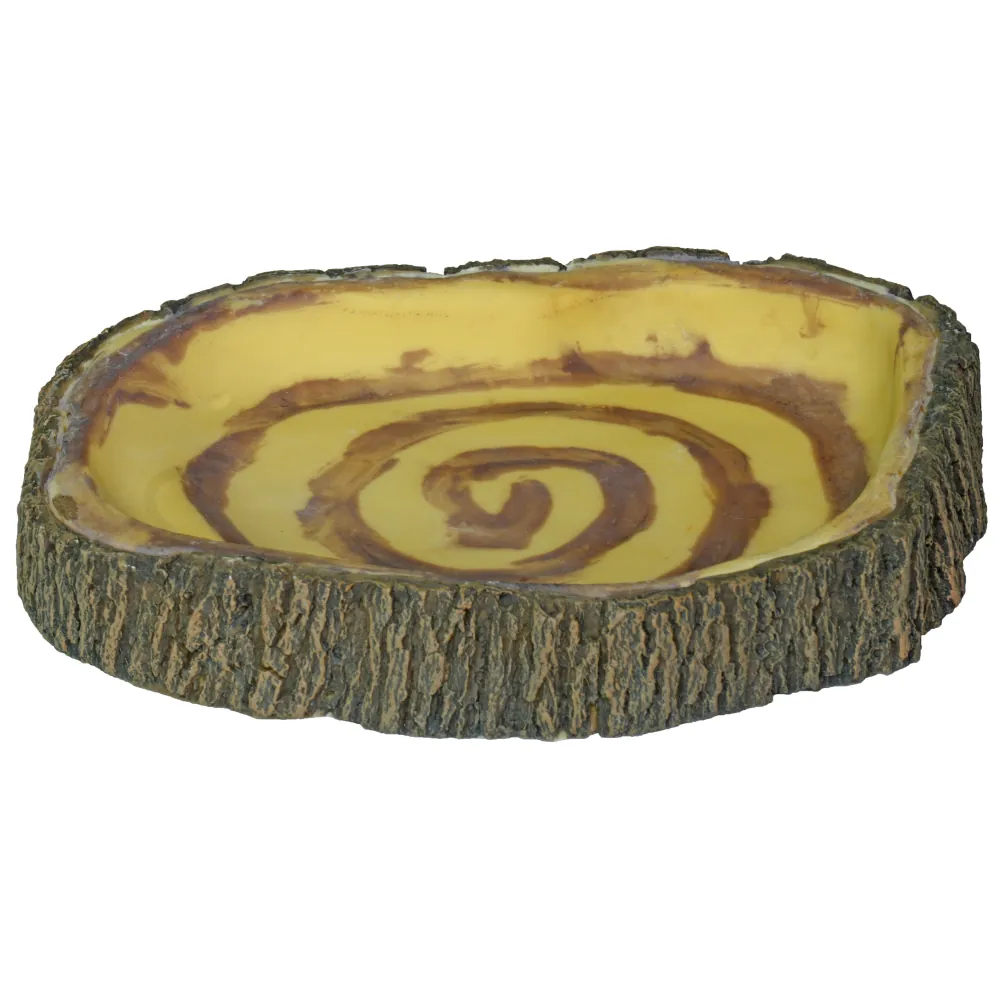 Hobby Bark Bowl 3 Futternapf in naturgetreuer Rindenoptik, 19,5 x 15 x 3 cm, glatte Innenfläche als Trink- und Futterstelle für Reptilien, Amphibien und Wirbellose
