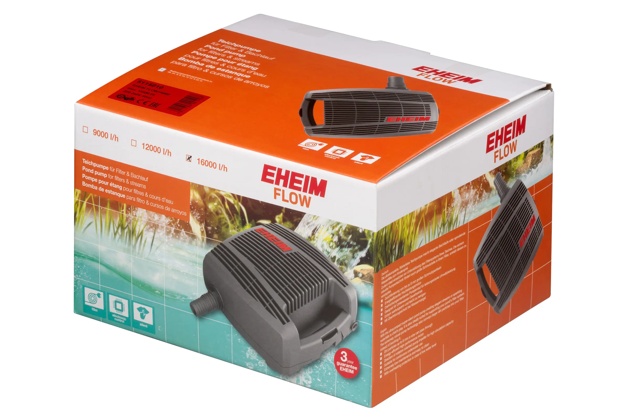 Eheim FLOW16000, Teichpumpe für große Filter und Bachläufe
