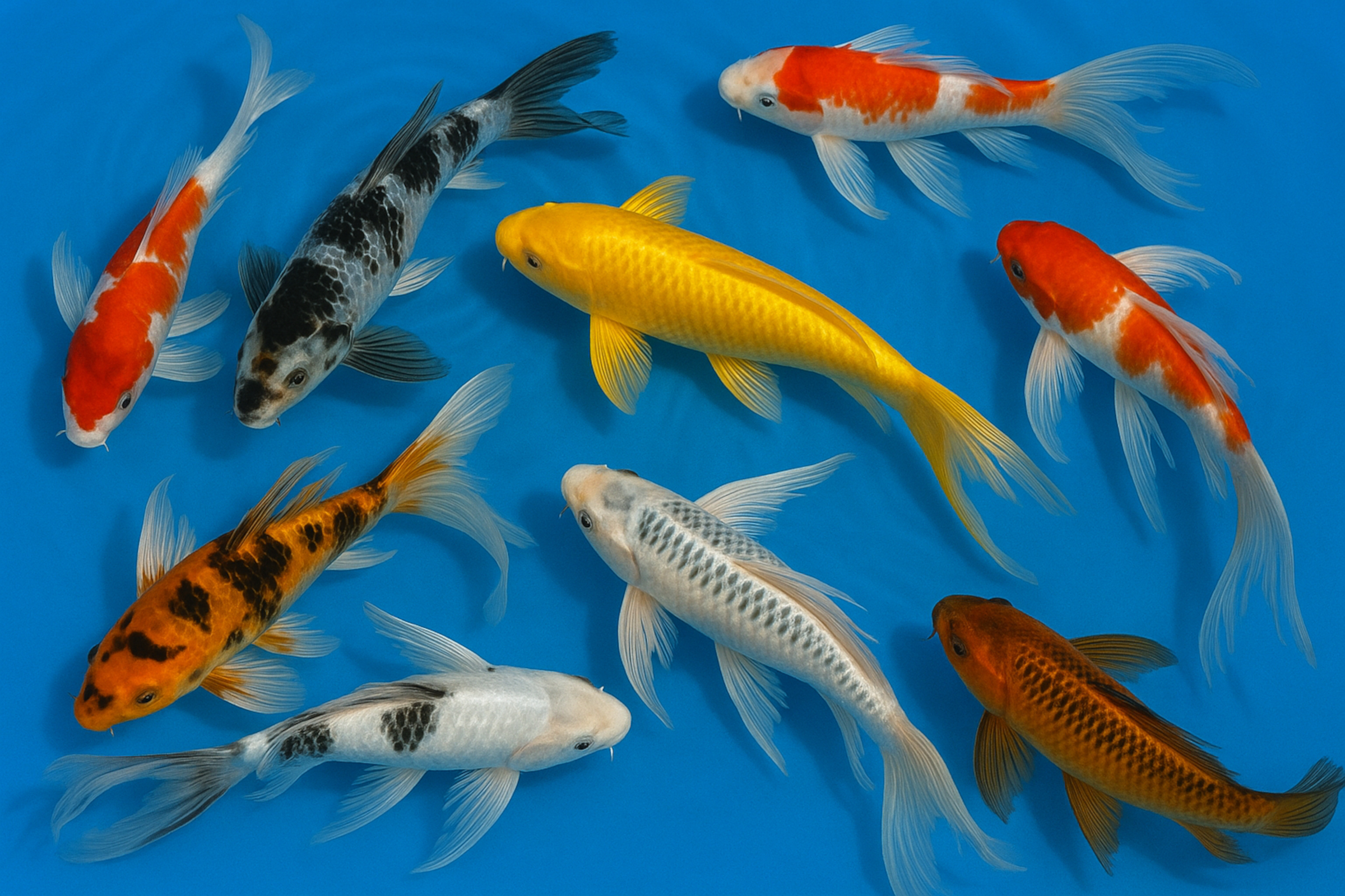 Koi Butterfly Farbmix, Cyprinus carpio, groß, Koi A (12-15 cm)