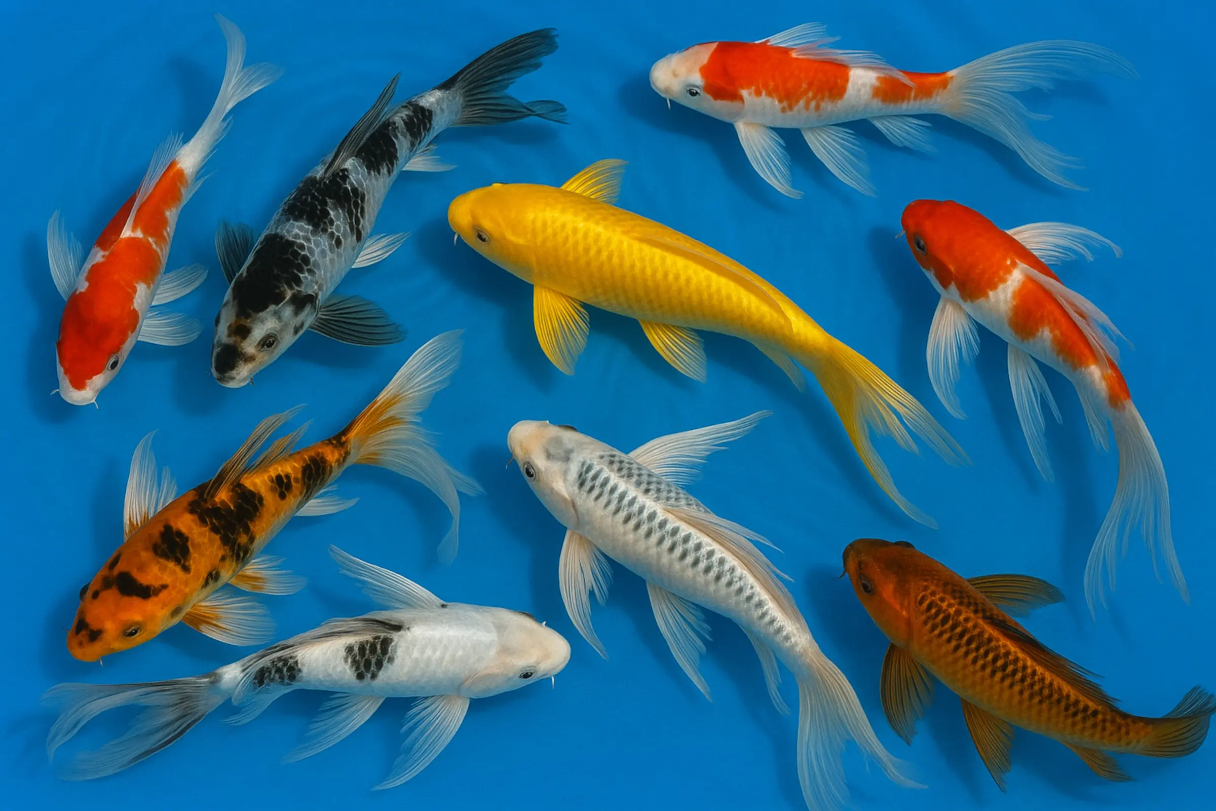 Koi Butterfly Farbmix bunt, Cyprinus carpio, groß, Koi A (12-15 cm)