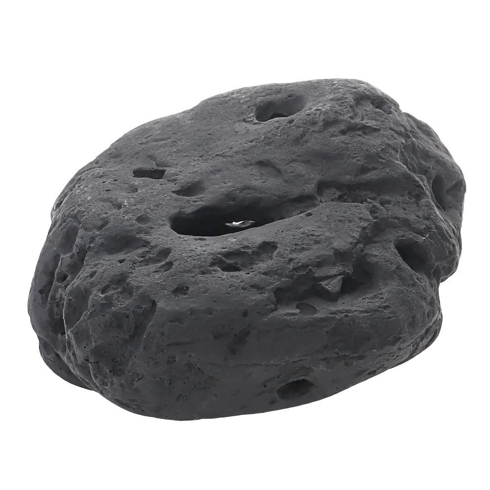 Hobby River Rock 3 – dunkelgrauer, weich gerundeter Deko-Flussstein (21×17×10,5 cm) für Aquascaping, Aquarium, Paludarium und Terrarium; wasserneutrale, strukturierte Oberfläche als Versteck für Fische, Garnelen und Wirbellose