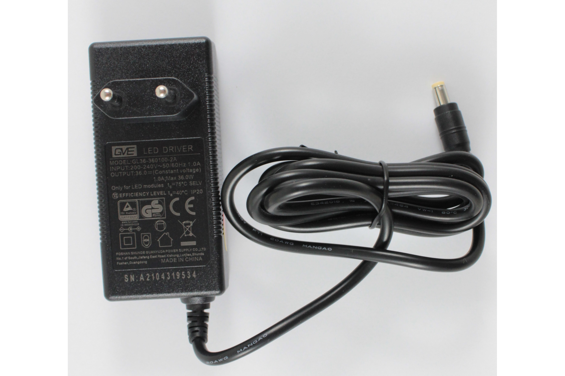 Chihiros Netzteil 36 V – 1 A für A2, WRGB2, WRGB2 Pro und Slim