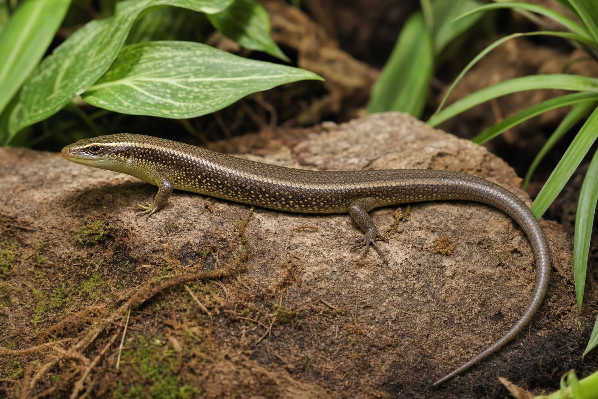 Olivfarbener Baumskink, Dasia olivacea