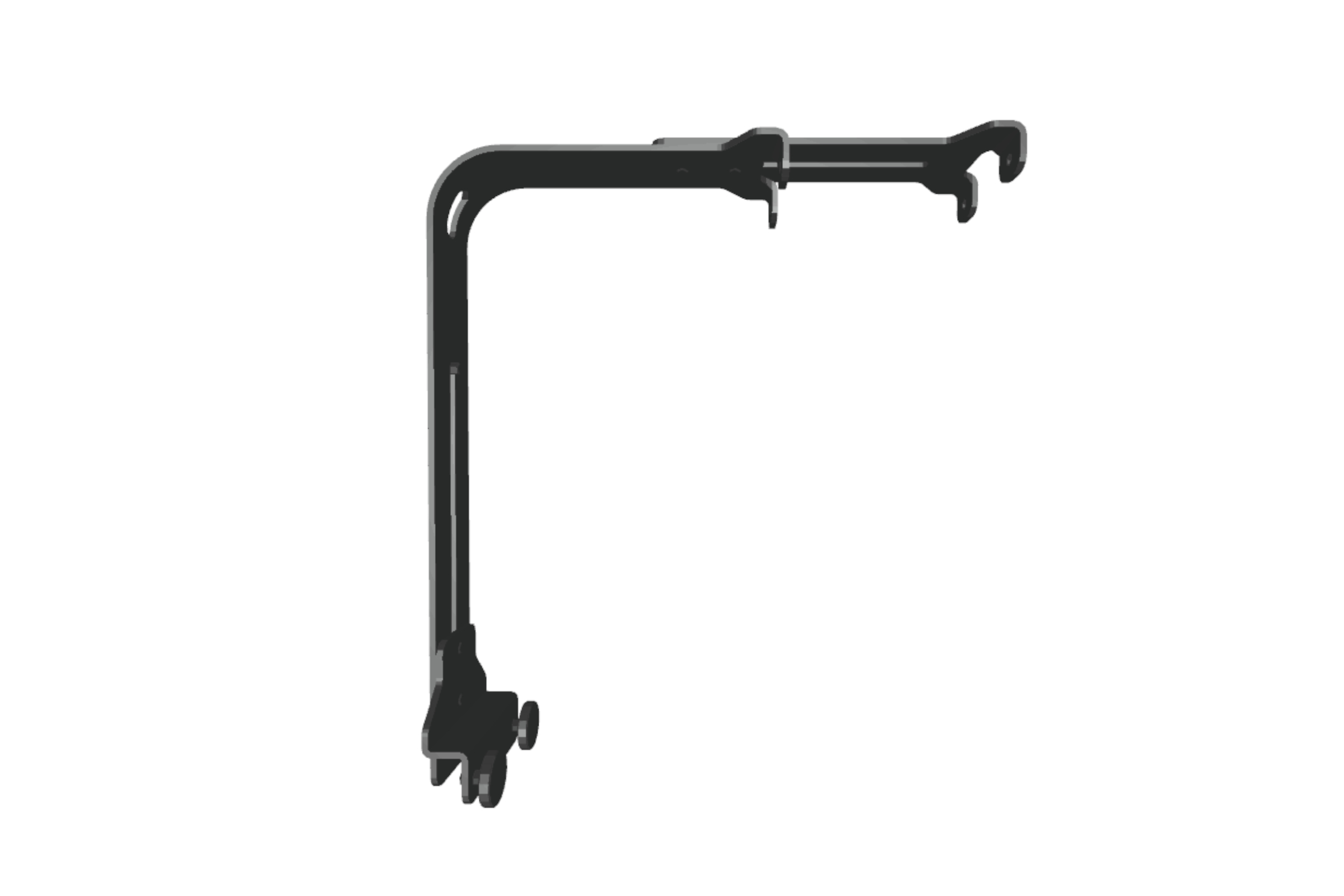 Schwarzer L-förmiger Montagebügel