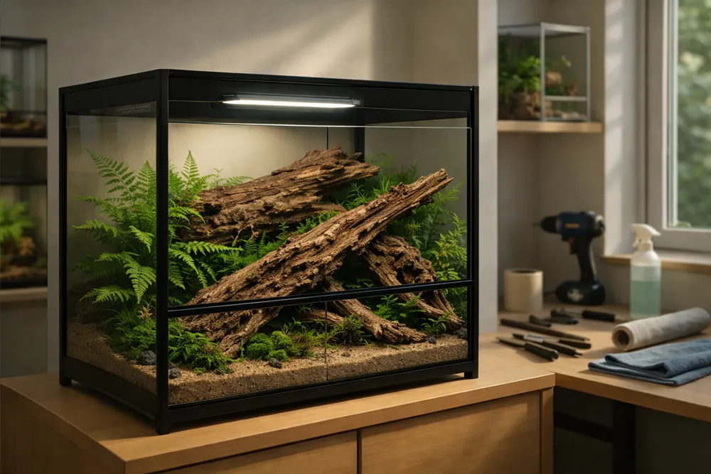 Hobby Honeycomb Wood L (Naturholz, 30–40 cm) im Aquarium: durchbrochenes Honeycomb-Holz mit offenen Kammern und ausgefransten Kanten als Versteck-, Kletter- und Schattenspender für Garnelen, Jungfische und Reptilien