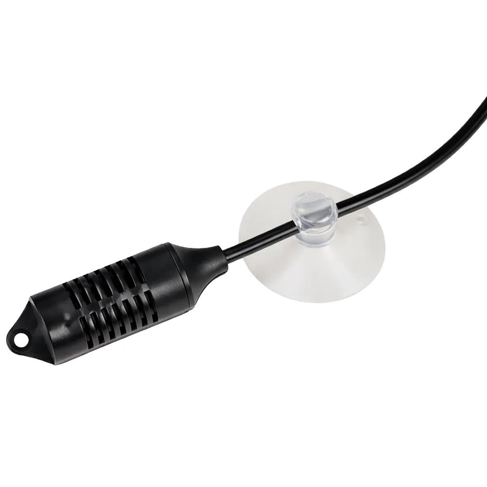 Hobby Biotherm Easy Control Sensor: schwarzer Temperatur- und Luftfeuchtefühler mit Saugnapf und Kabel zur Montage im Terrarium (Zubehör für Klimacontroller)