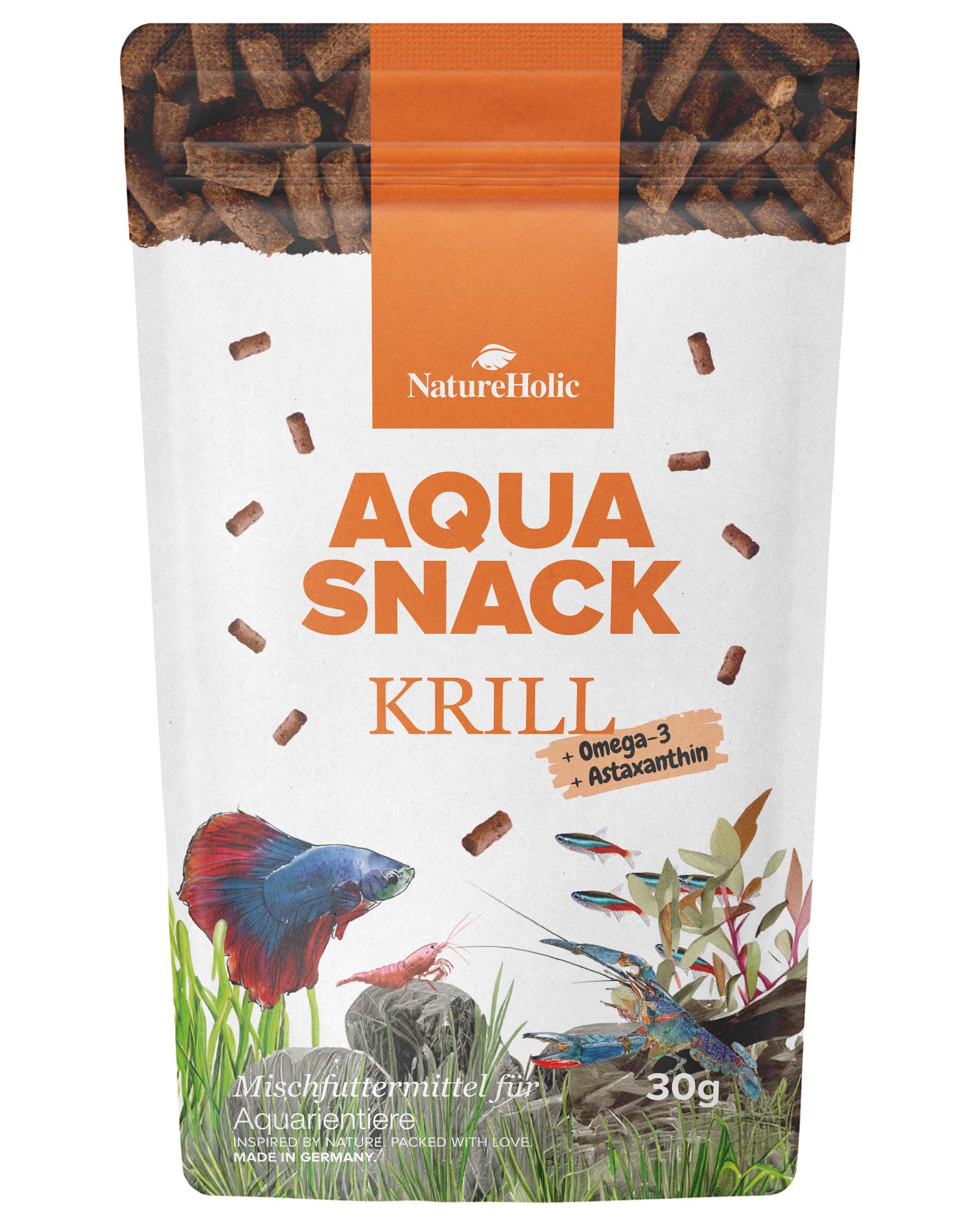 NatureHolic AquaSnack Krill Sticks, Futtersticks, 30 g