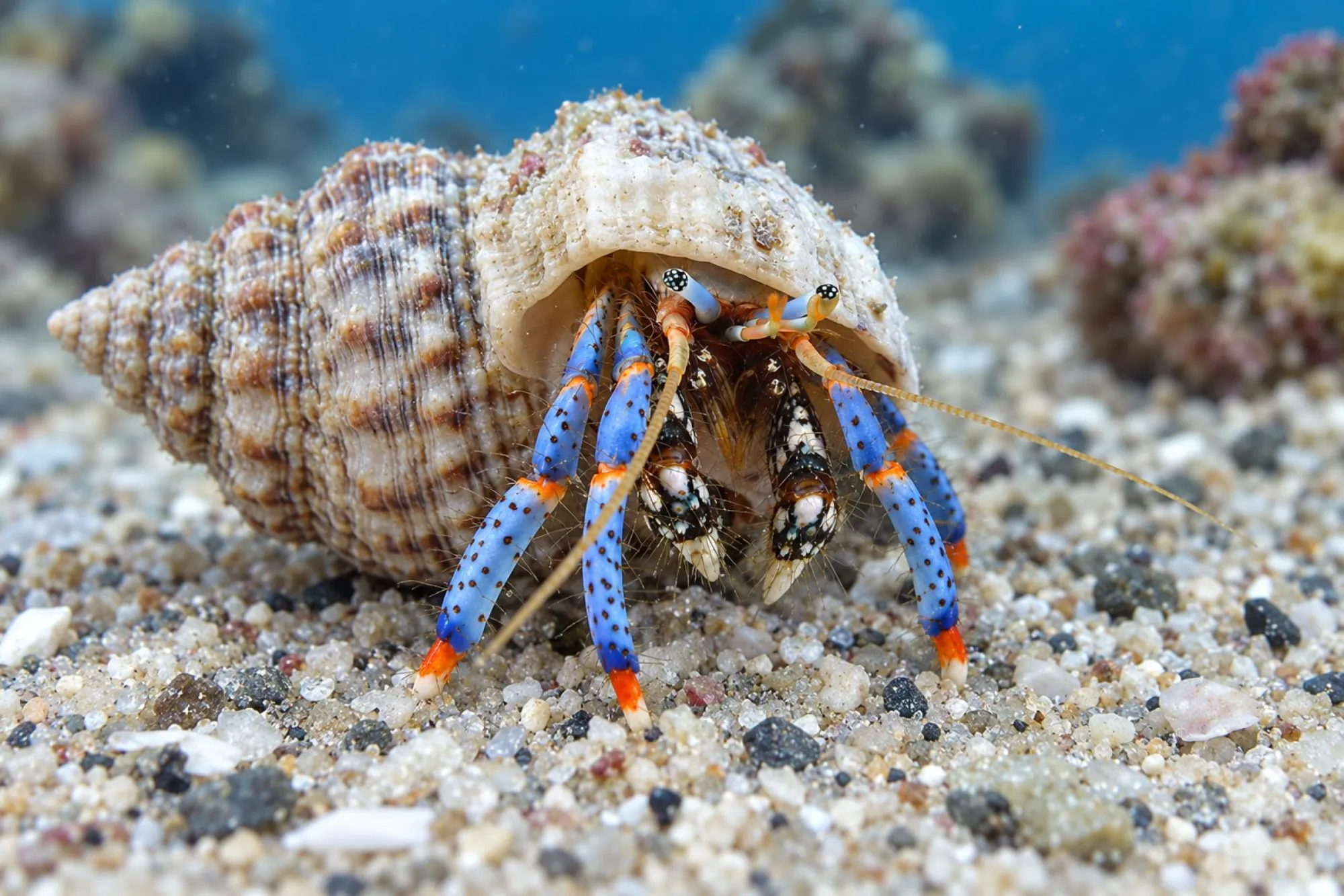 Blaubein Einsiedler, Clibanarius tricolor