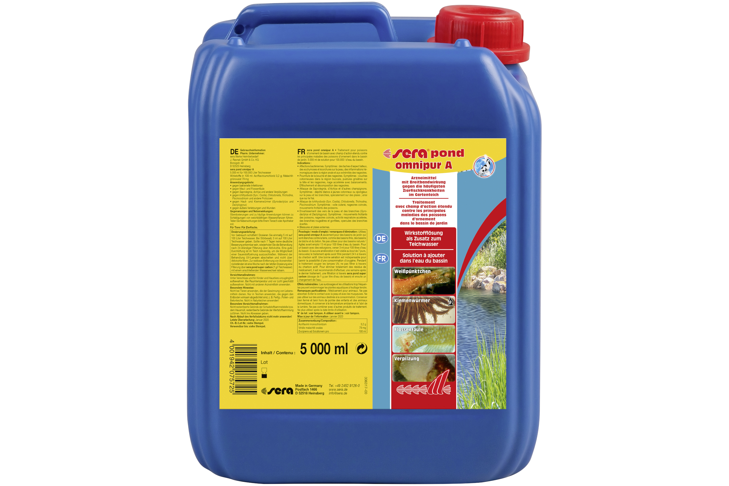 Sera pond omnipur A, Teichfischheilmittel, 5 Liter
