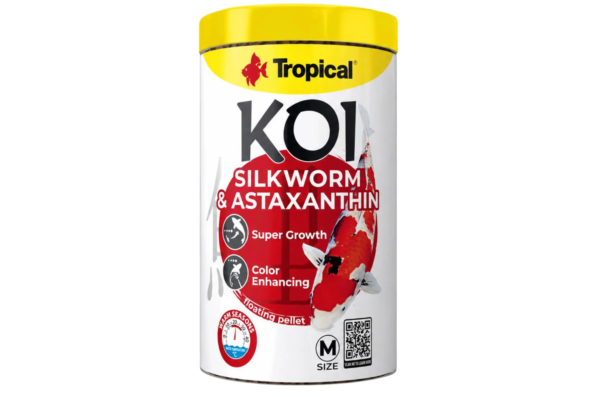 Tropical Koi Silkworm & Astaxanthin Pellet Size M 1000 ml – KI-generierte Abbildung aus Produktreferenz