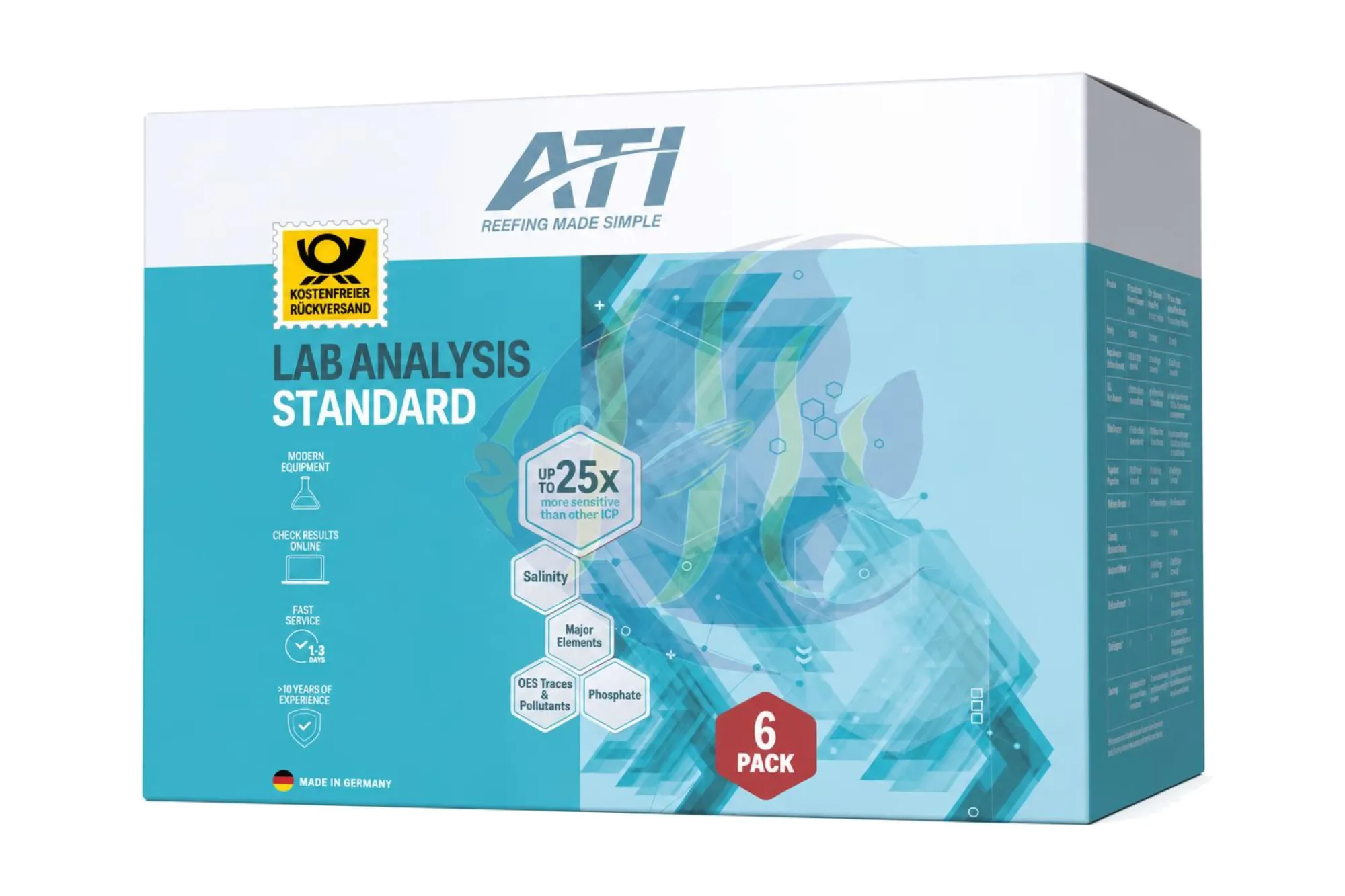 ATI ICP Laboranalyse Standard 6er-Pack inkl. Rückversand DE – KI-generierte Abbildung aus Produktreferenz