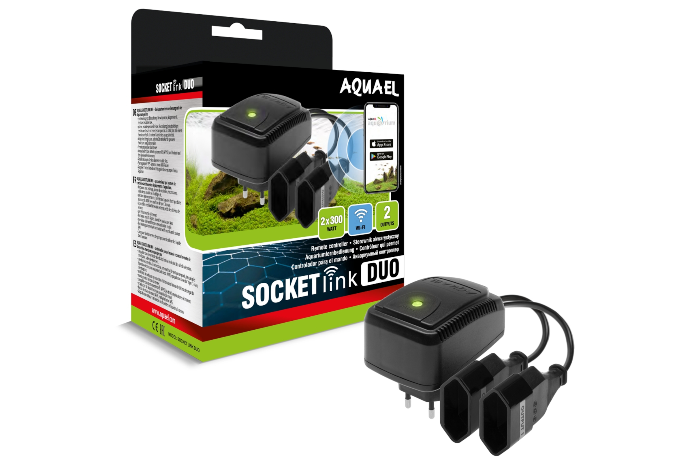 Aquael Socket Link Duo Controller, Smarte 2-fach-Steckdose