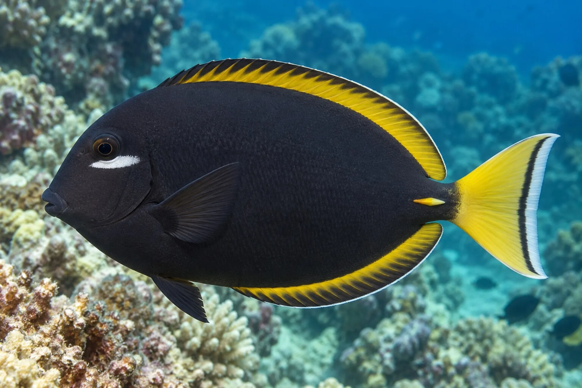 Samt-Doktorfisch, Acanthurus nigricans, ca. 6,0-8,0 cm