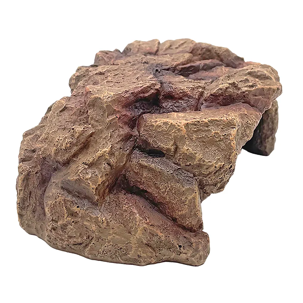Hobby Desert Stone Cave 1 Terrarienhöhle in realistischer Felsoptik aus wasserneutralem Polyresin, 20 × 8,4 × 14 cm – braune Felshöhle als Versteck und Rückzugsort für Reptilien, Amphibien und Wirbellose