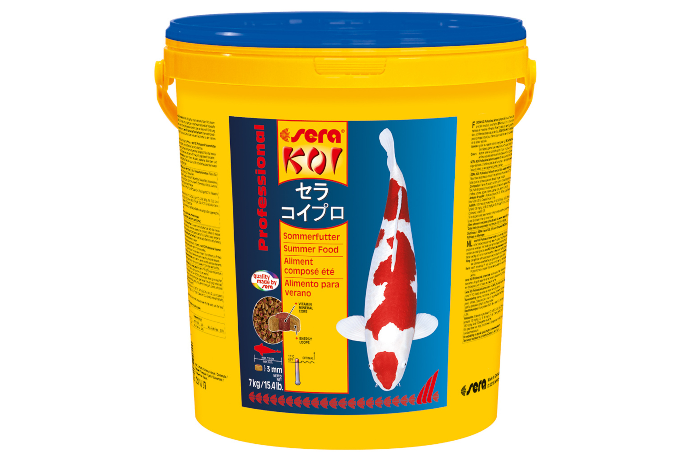 Sera Koi Professional Sommerfutter, Hauptfutter-Pellets, 7 kg (21l)